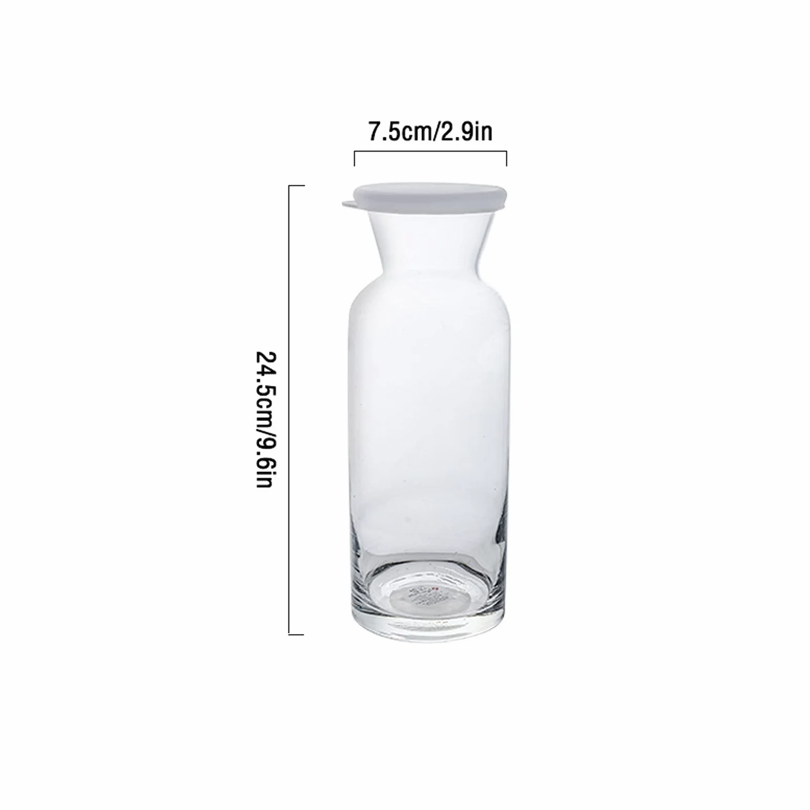 Jarra de Agua Jarra de Vidrio Creativo con Portada de PP Botella de Agua Transparente de la casa Grande para té Helado, sangría, Limonada y más (40.5 oz) Teteras de té Helado (Color : White)