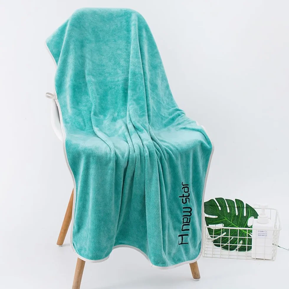 70x140 CM Toallas de Baño Súper Suave Secado Rápido, Toallas de Baño Resistentes a Decoloración, Toalla de Baños Vellón Coral, Toalla de Baño Grandes Super Absorbente (Verde)