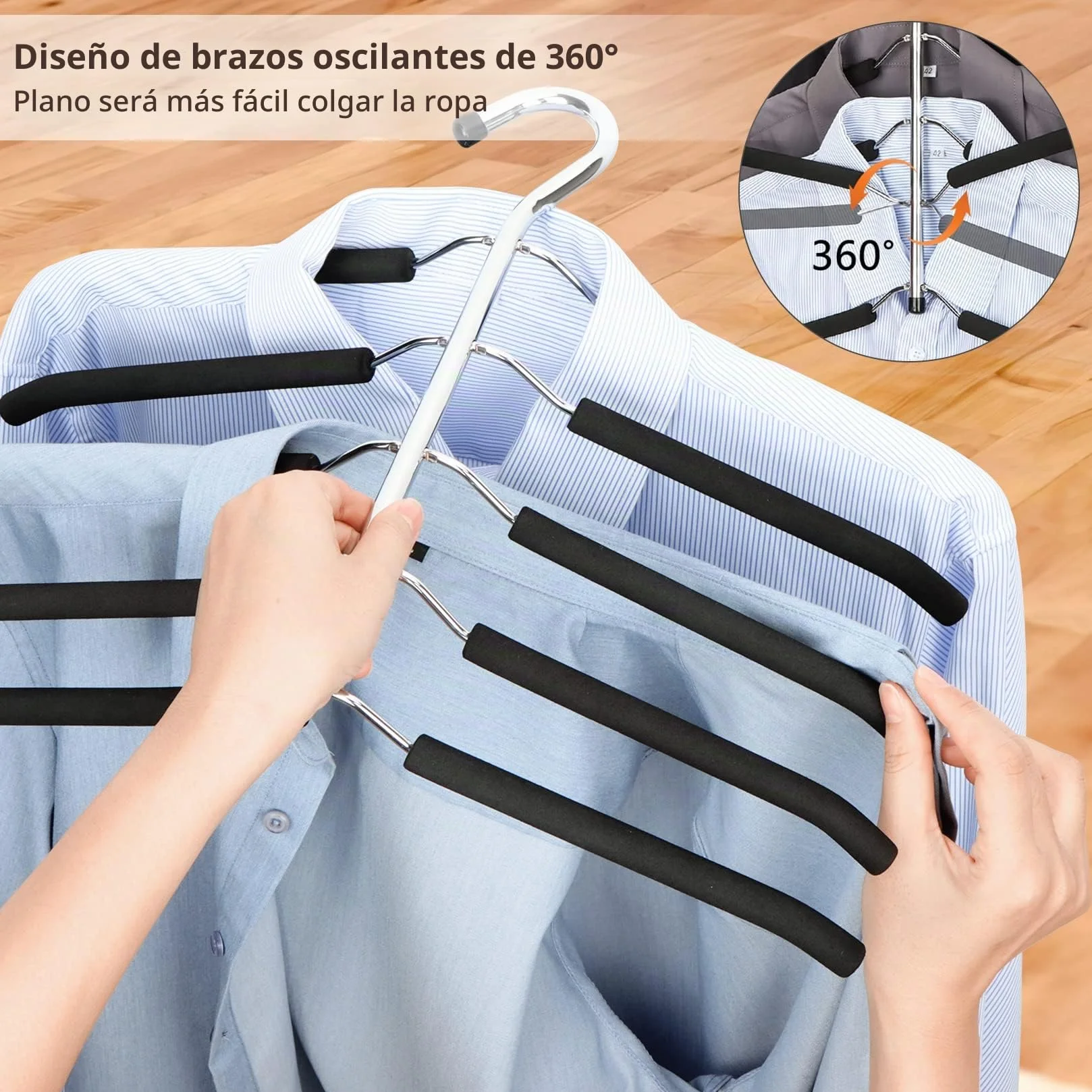 Percha, 5 en 1 Percha de Metal Mágico Multi-Función Percha Antideslizante con Esponja Multicapa de EVA Multiusos para Jeans