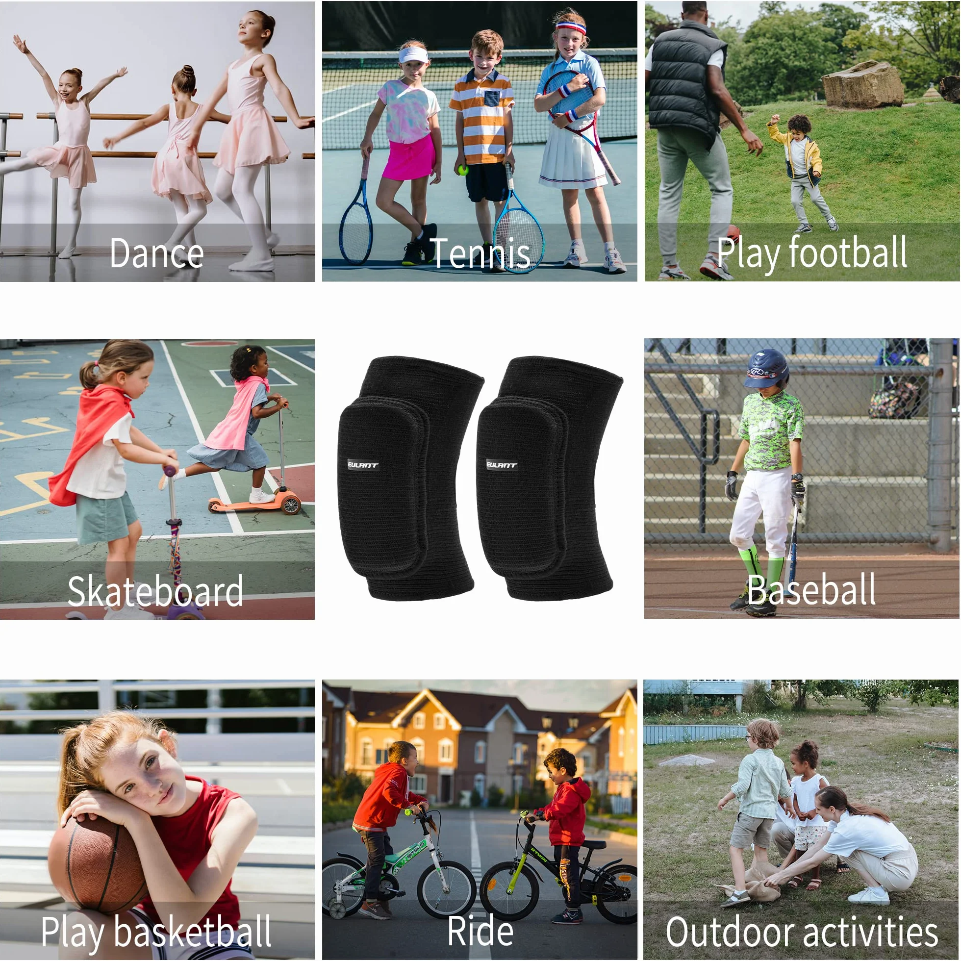 EULANT Coderas con Acolchada Elástico Protector Codo para Portero Deportes