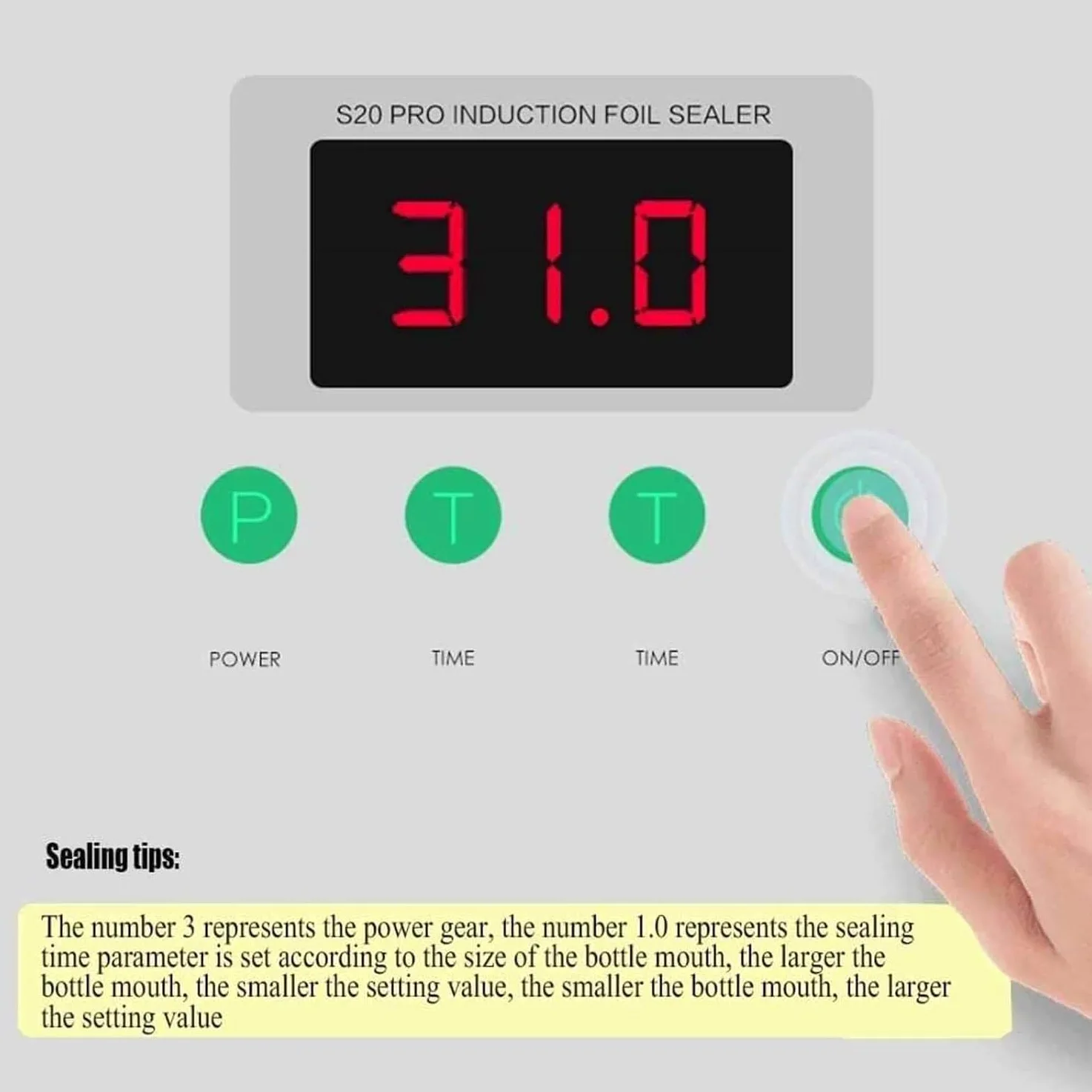 Sellador térmico manual portátil para bolsas de plástico, potencia y tiempo ajustables, longitud de sellado de 20-130 mm, máquina de sellado manual para aperitivos, dulces y alimentos, reduce el