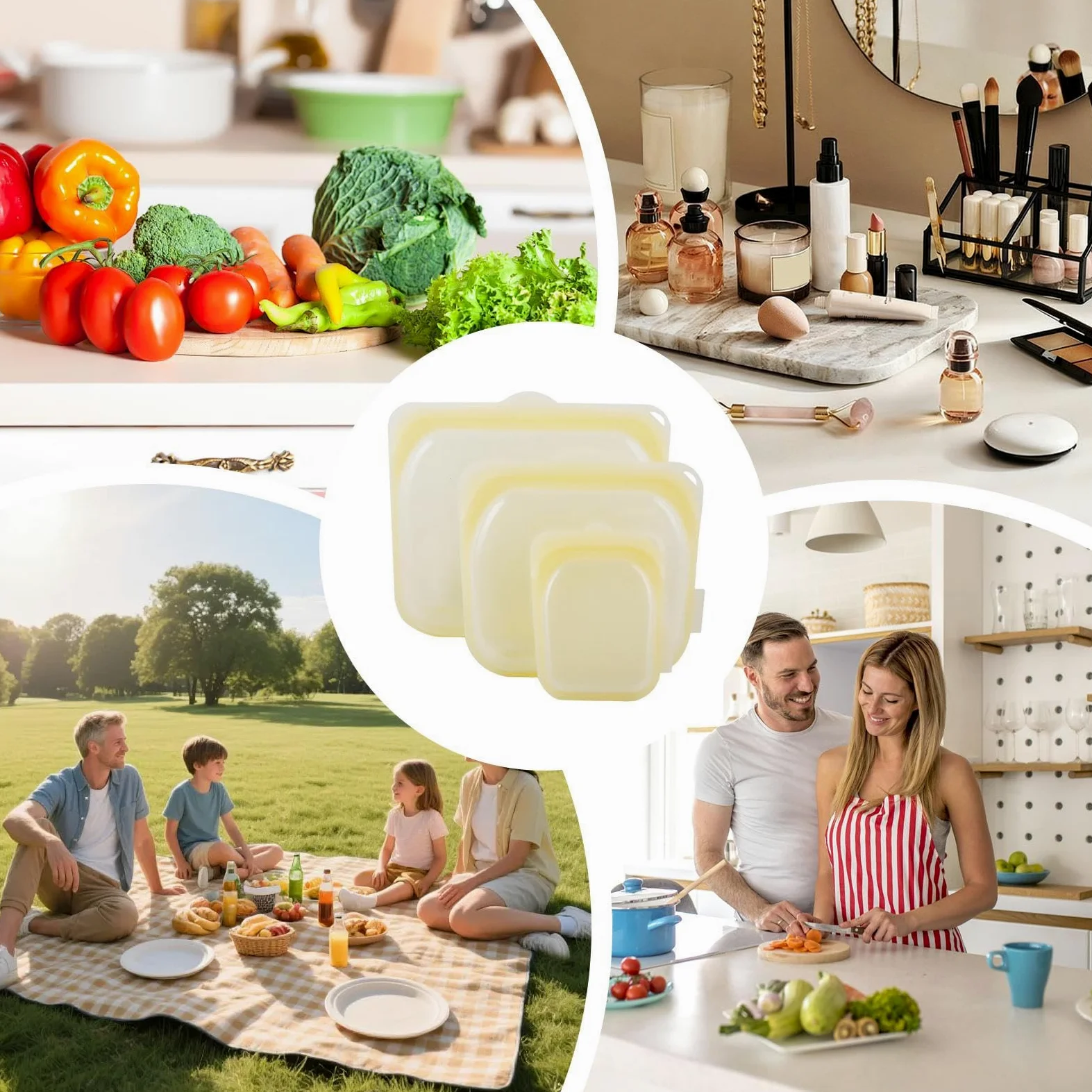Bolsas Reutilizables para Congelador 3 Recipientes de Silicona para | Aptas para Microondas para Preparar Comidas, Viajes, Carne, Queso, Verdura, Fruta
