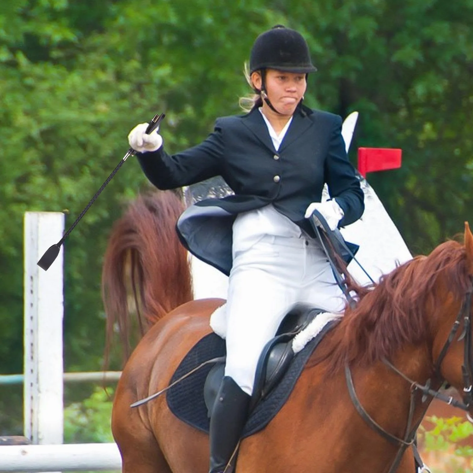 Látigo de entrenamiento para montar a caballo, agarre antideslizante, látigo estable portátil