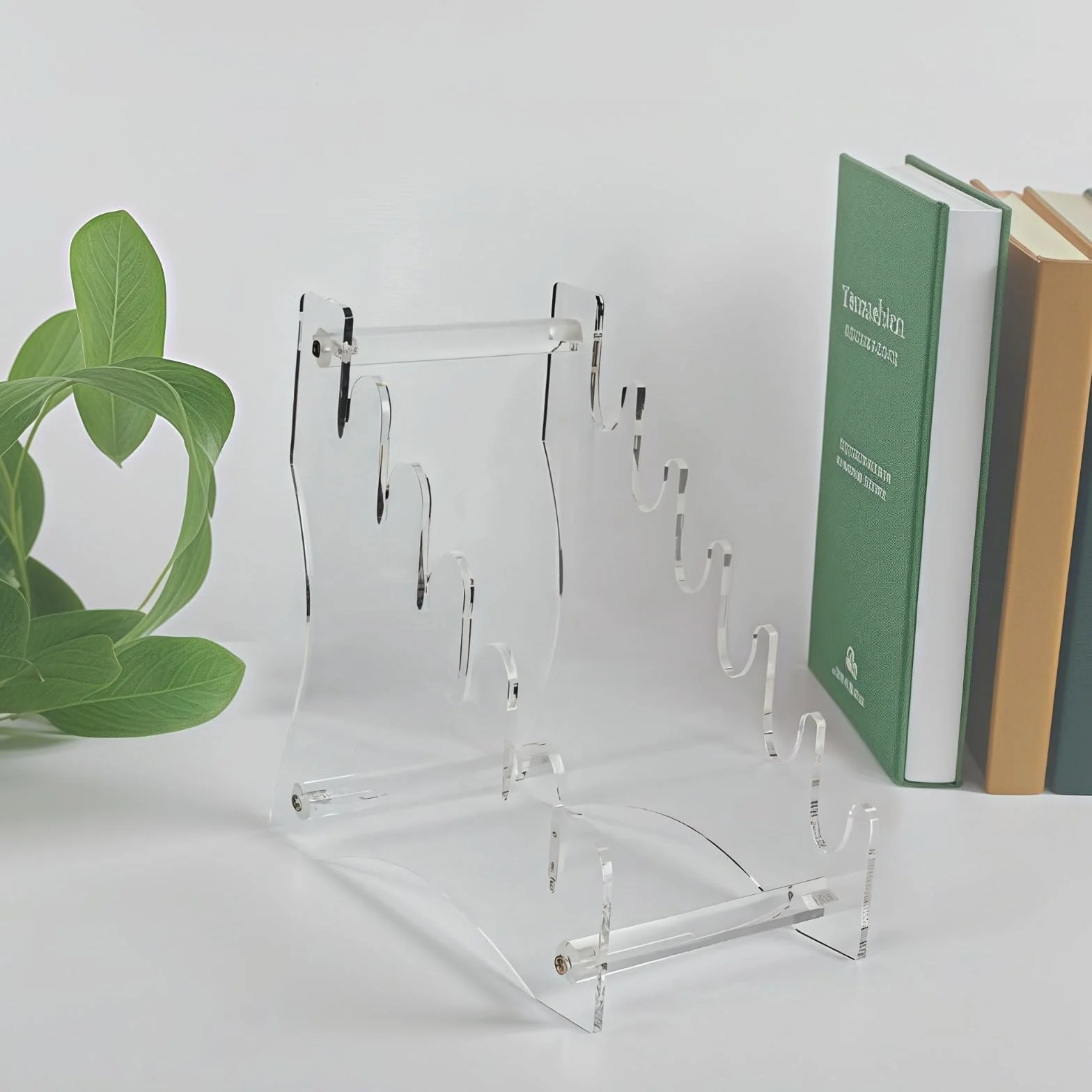 Paquete de 2 soportes acrílicos para cuchillos, estante ligero para cuchillos con 6 capas extraíbles, estante compacto para exhibición y almacenamiento, ideal para fanáticos de cuchillos