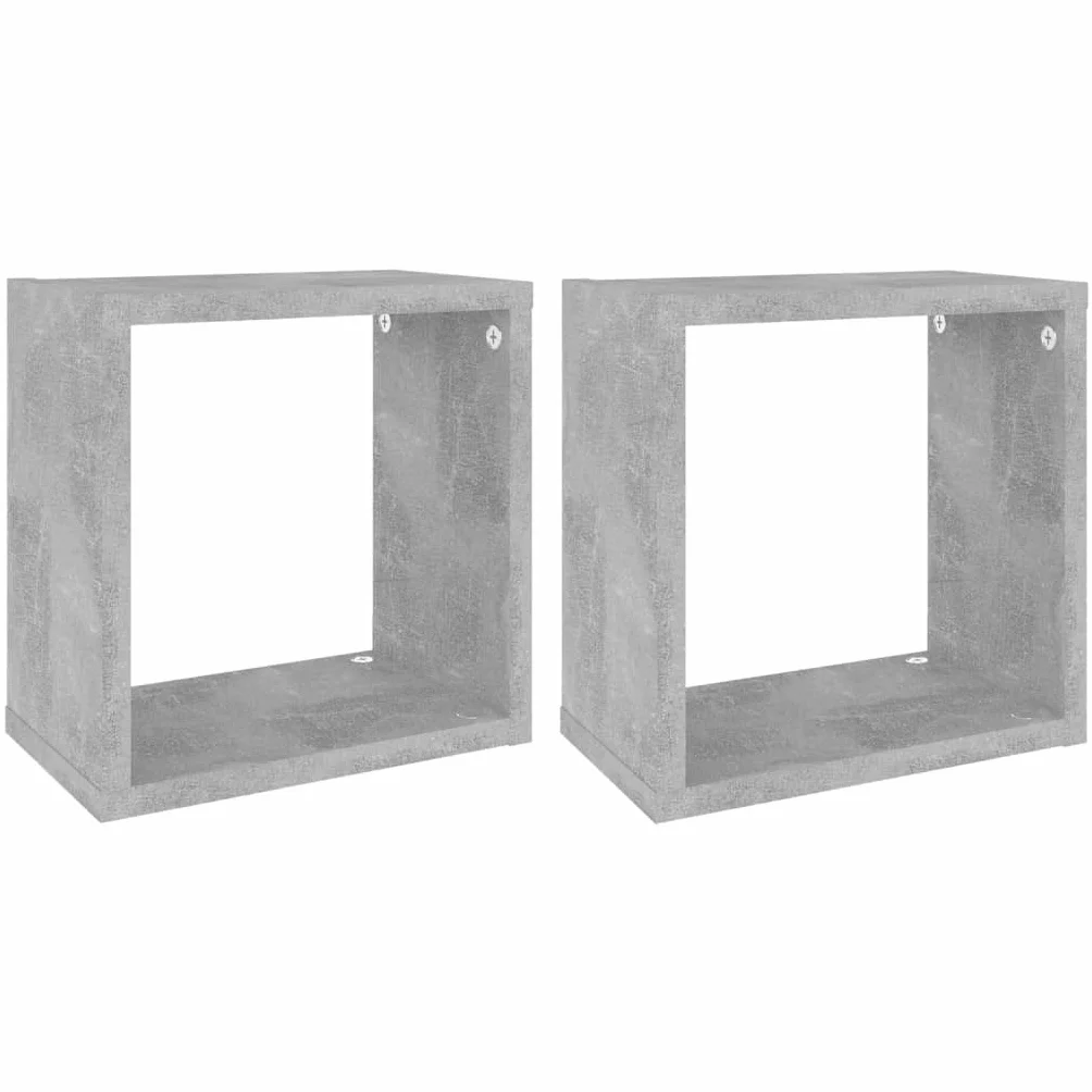 vidaXL 2X Estante Cubo Pared Estantería Colgante CD Libros Coleccionables Fotos Premios Adornos Decoración Librerías Hogar Gris Hormigón 26x15x26 cm