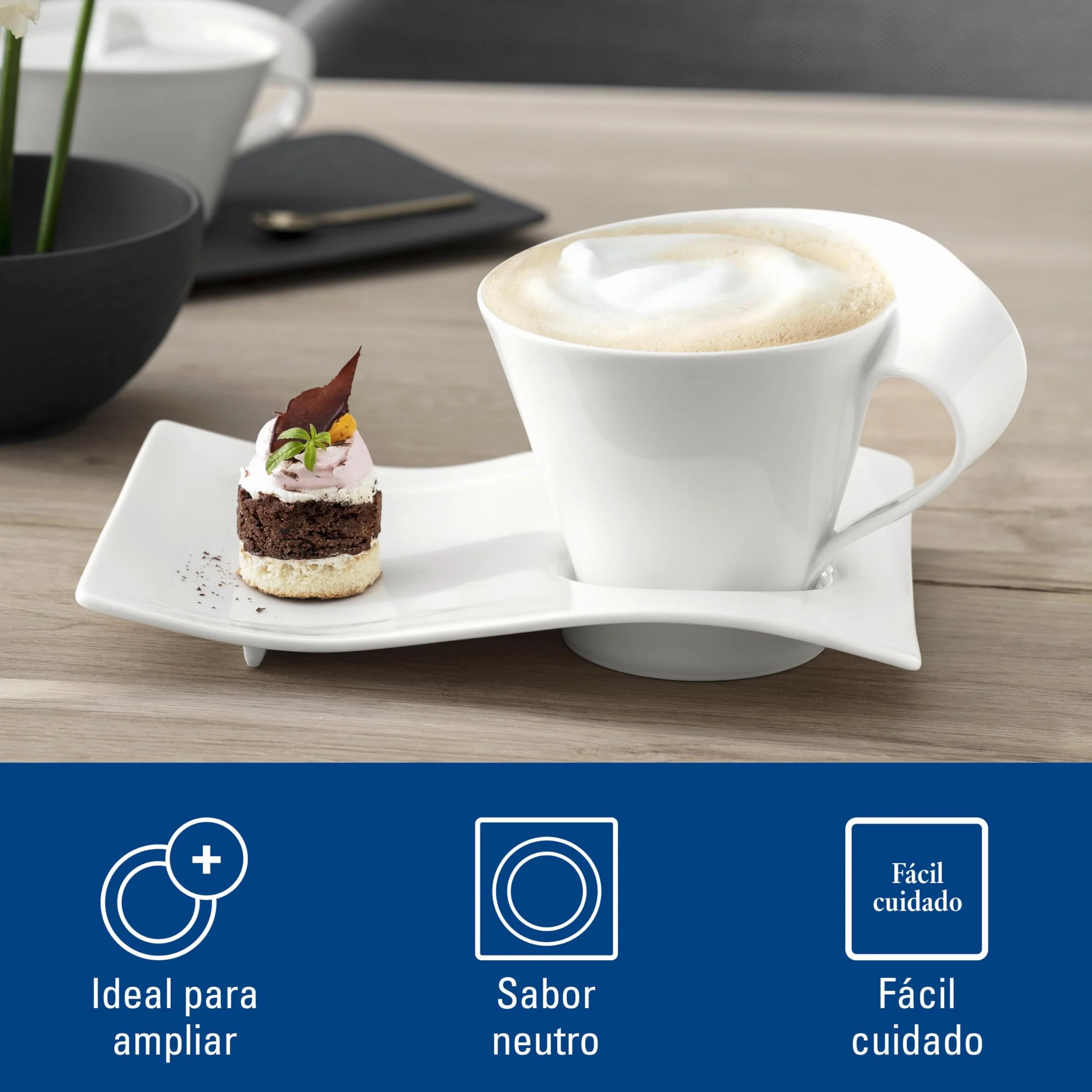 Villeroy & Boch NewWave Basic Vajilla de mesa para 6 personas, 30 piezas, Porcelana, Basic Servizio da Tavola, Blanco