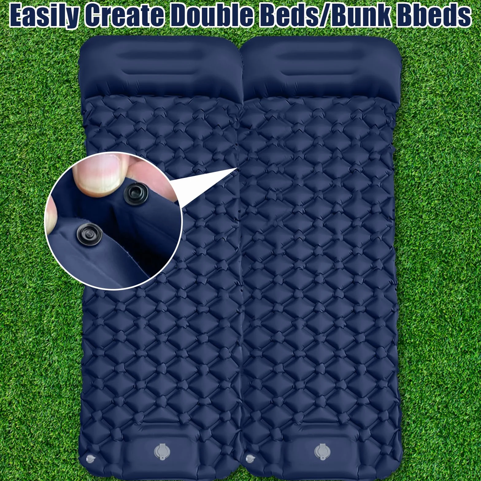 Colchoneta Autoinflable Ultraligera para Acampar, Esterilla Inflable Portátil Individual con Bomba de Pie