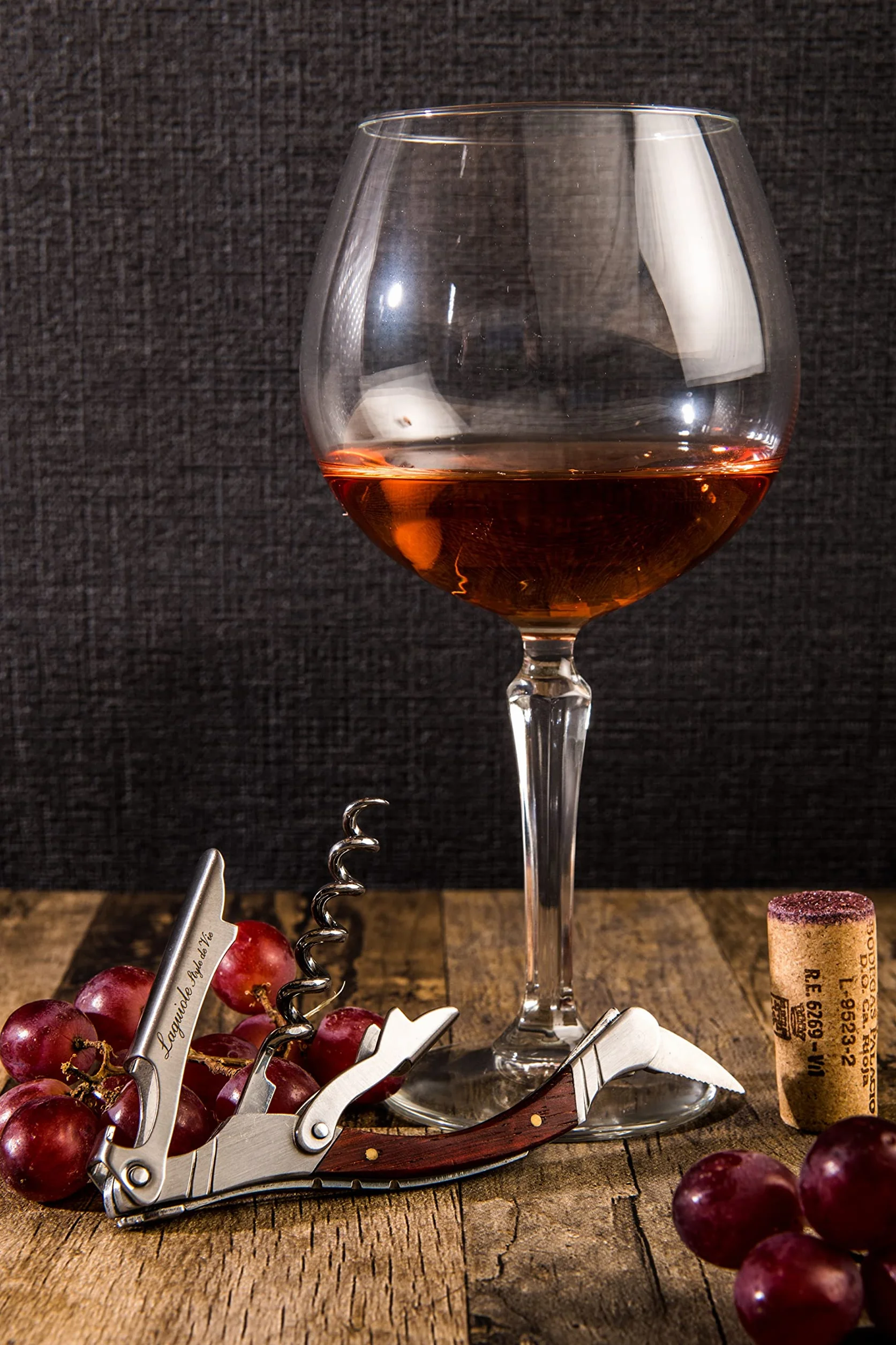 Laguiole Style de Vie Sacacorchos, abrebotellas con cortador de láminas, madera de paca