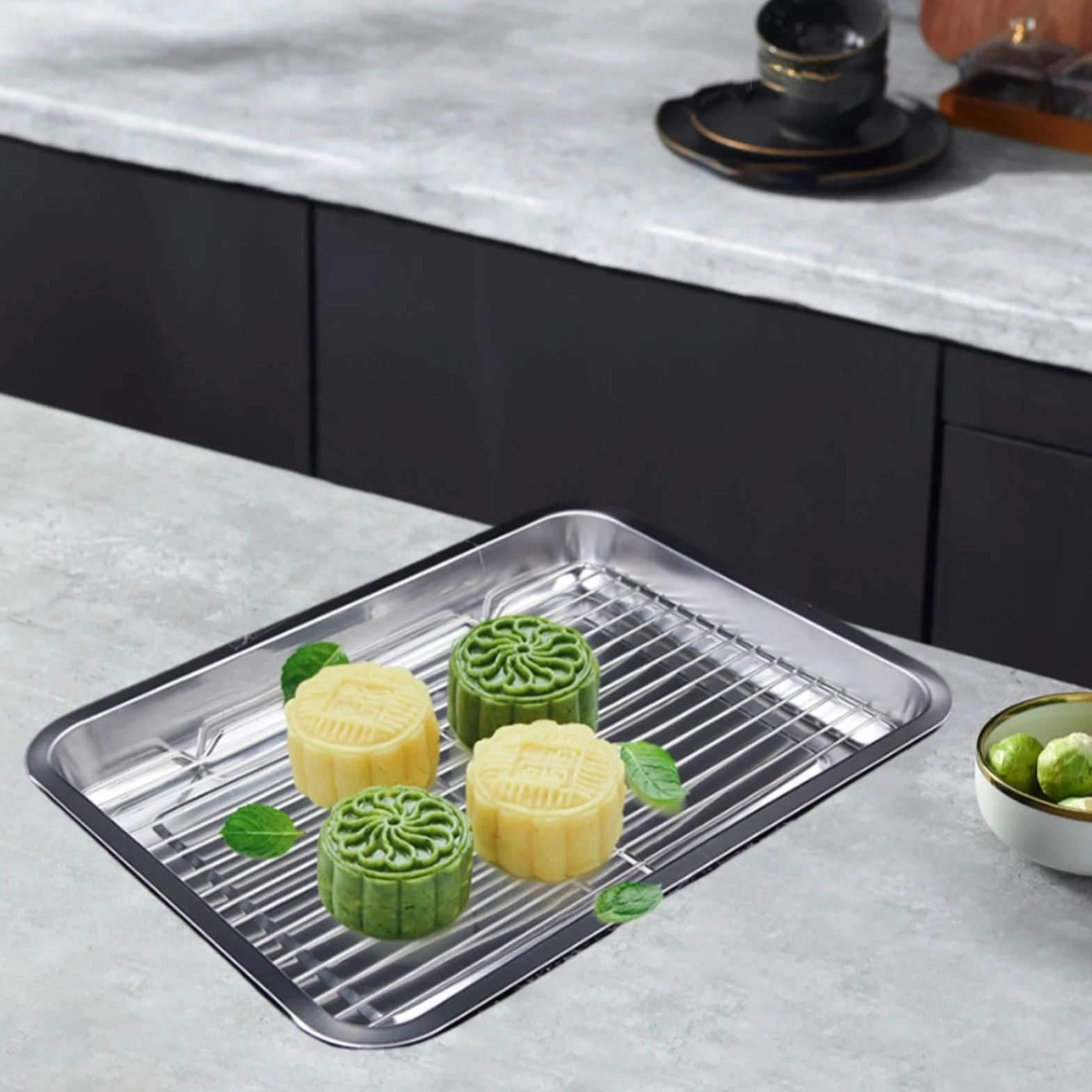 Bandeja para Hornear con Rejilla, Bandeja para, Utensilios para Hornear, Bandeja para para Cocinar, Reuniones Familiares, Restaurant, tal como se describe, 45cmx35cmx48cm