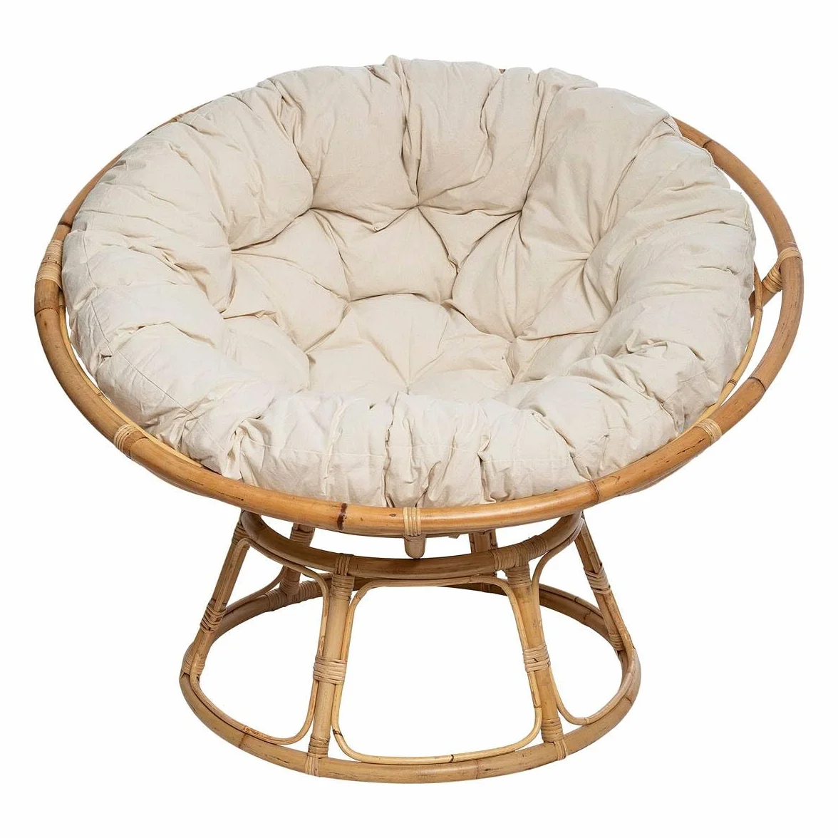 Atmosphera Interior Designer - Sillón de ratán Seram - Cómoda Silla Papasan con cojín - Interior y Exterior - Muebles de jardín, terraza, balcón, Sala de Estar