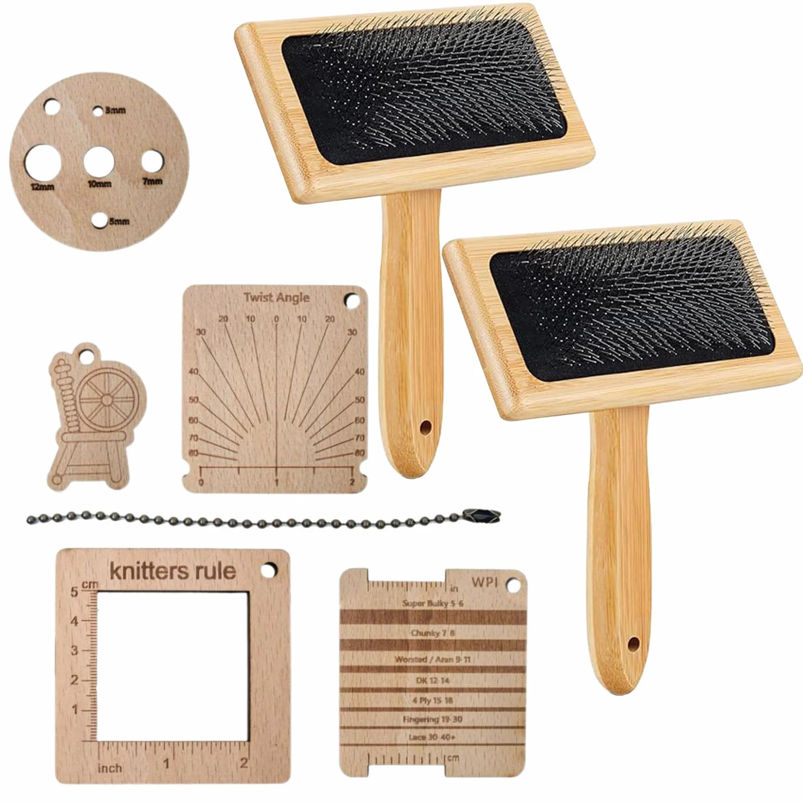 Brochas de cardado para lana – Juego de peine de mezcla de lana con mango de madera, ideal para lana, manualidades, alfombras de fieltro, cepillo de pelo de animales, procesamiento