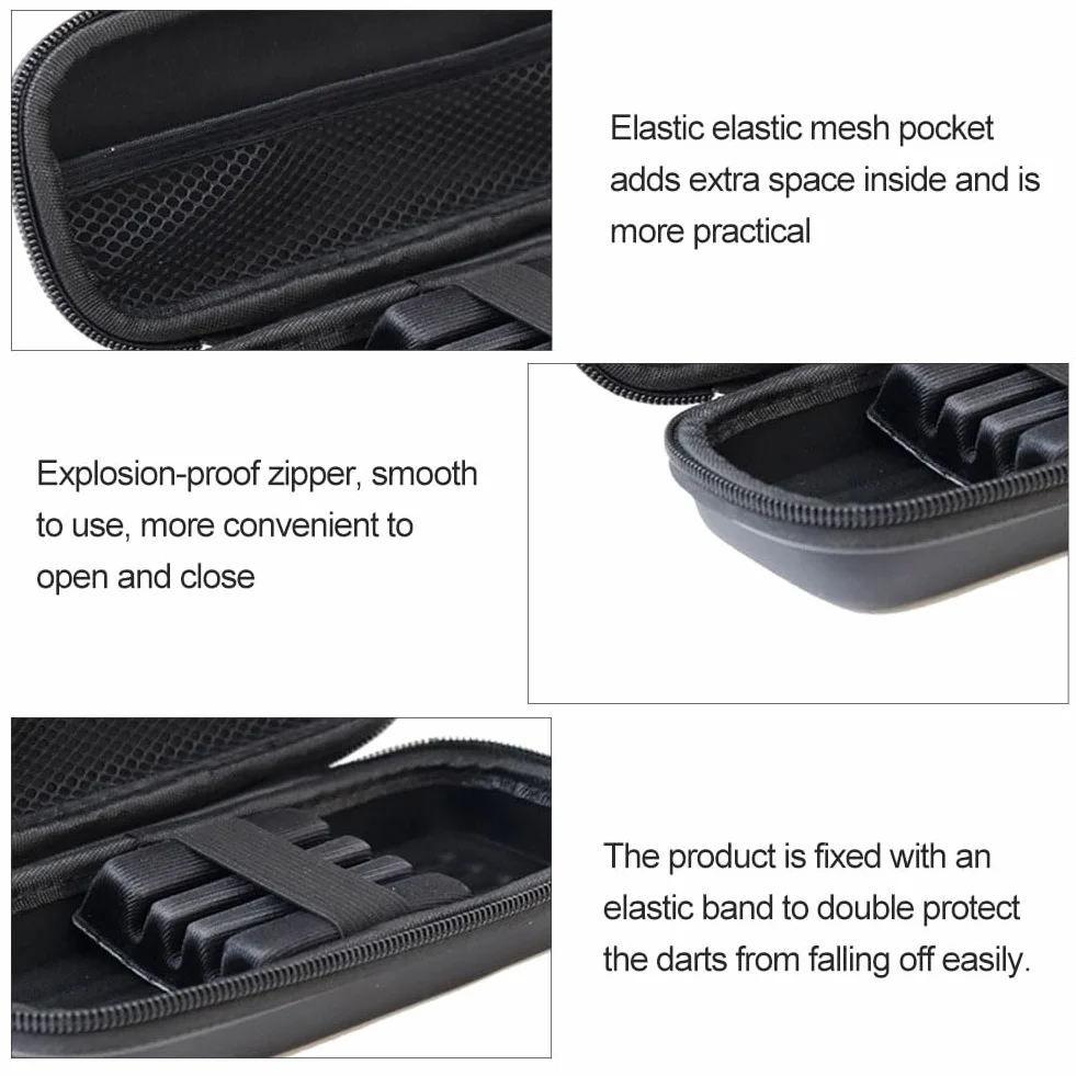 Dart Case, Bolsa para Dardos, Bolsa para Dardos Estuche, Organizador de Dardo, para 3 Dardo y Otros Accesorios, Resistente a los Golpes, Apto para Puntas y Otros Accesorios (Negro)
