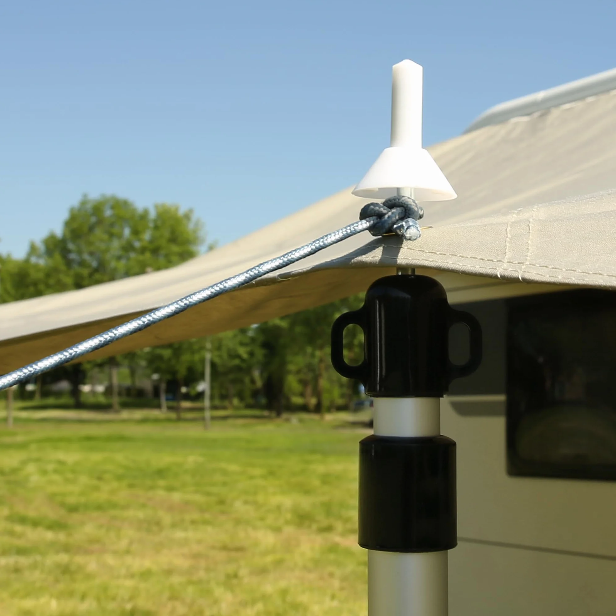 GEAR Toldo para caravana TC impermeable algodón protección UV 50+ varillas telescópicas aluminio 5 tamaños 500 x 240 cm