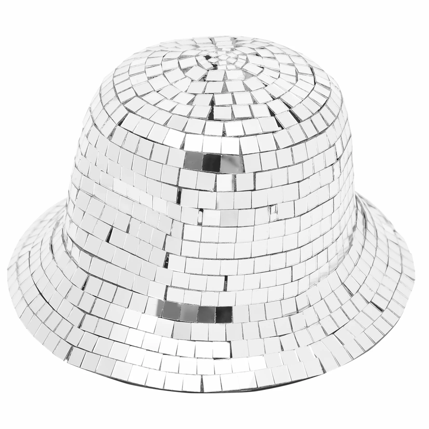 LABRIMP Sombrero de Espejo Disco para Mujer y Hombre Estilo Pescador Lentejuelas Plata, Cómodo y Chic para Decoración Verano en Fiestas y Eventos
