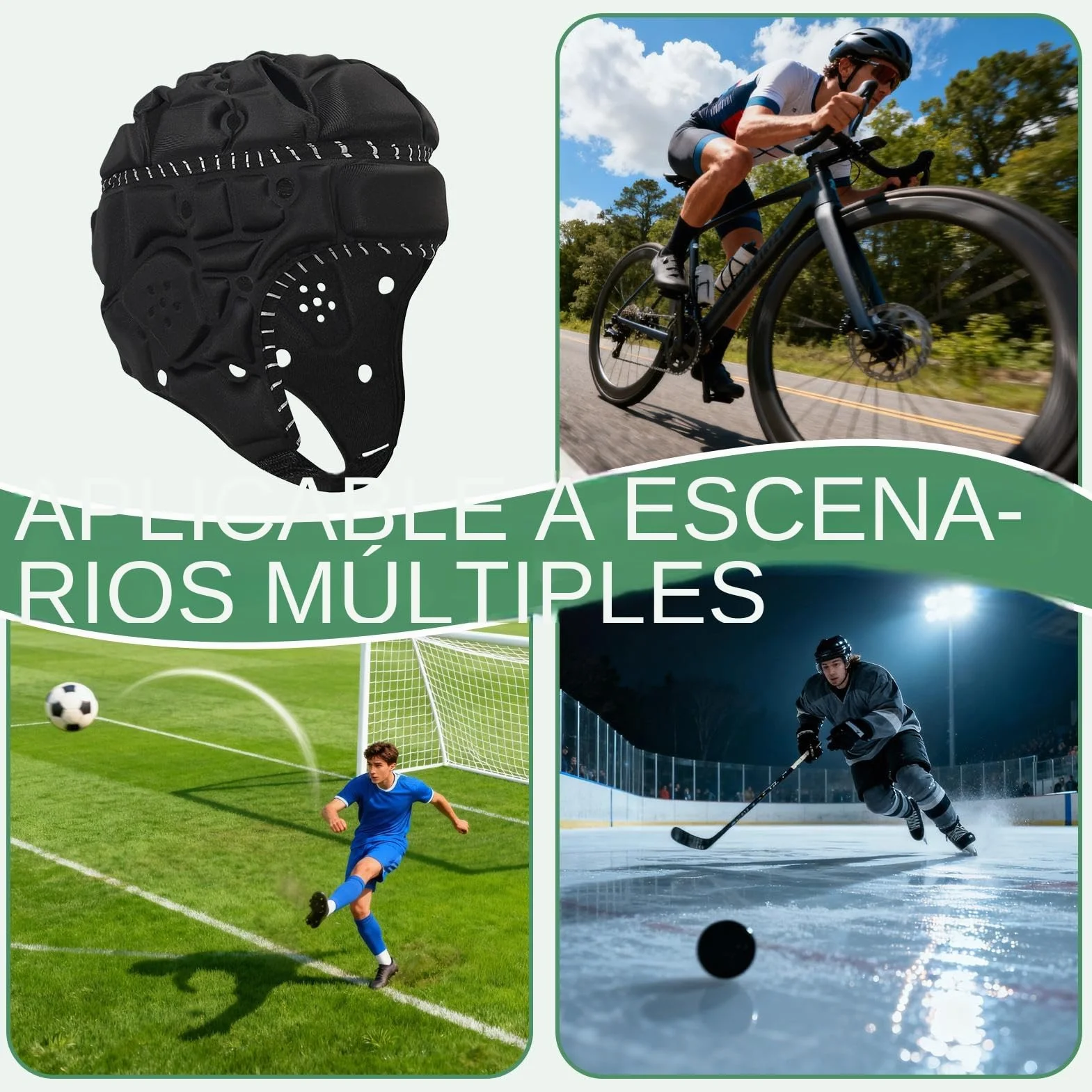 Football Helmet Soft Adjustable High-Performance Portable Padded Reflective Soccer Youth Adults Multipurpose Outdoor