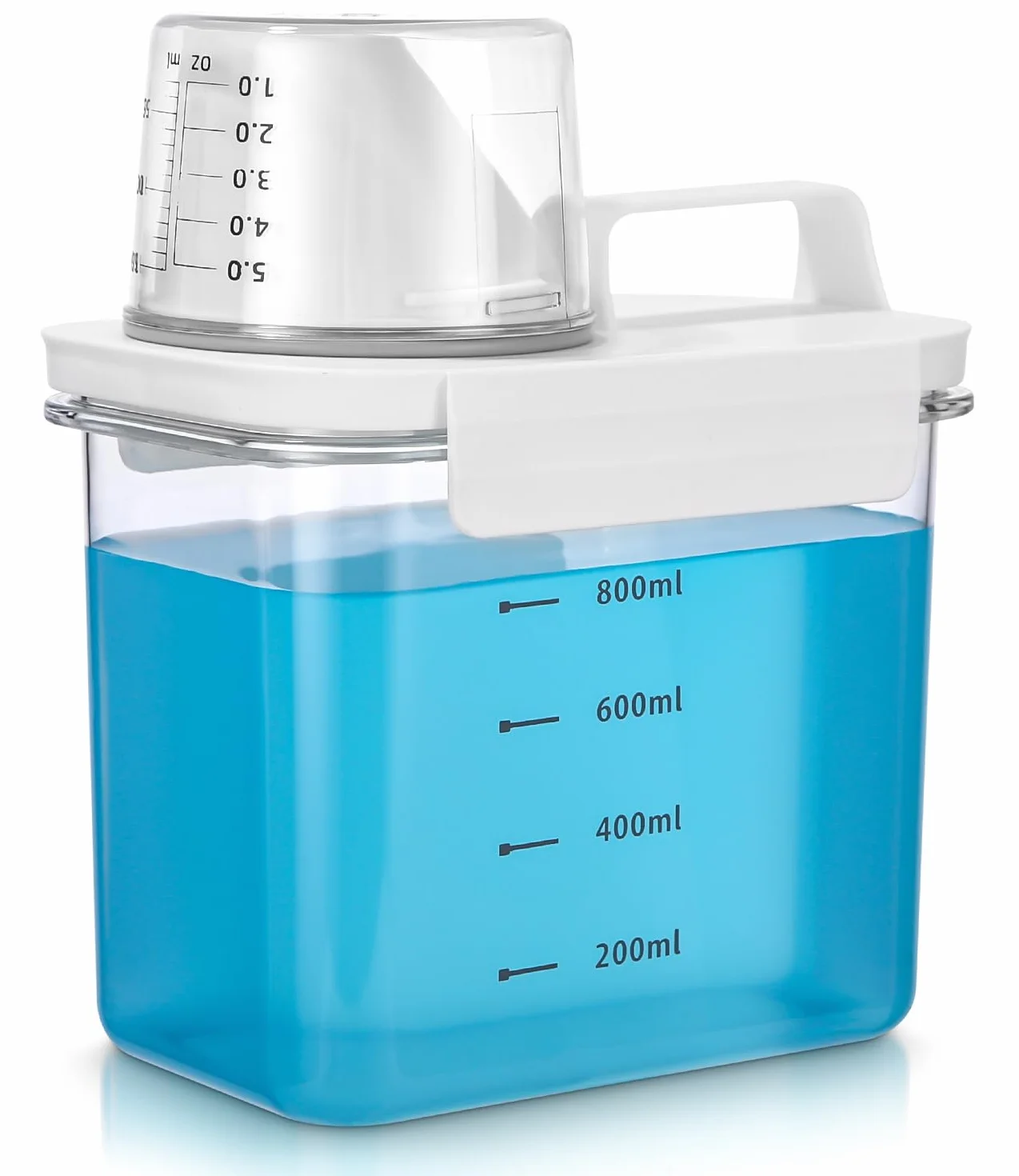 Dispensador de detergente hermético con vaso medidor, caja de almacenamiento hermética de detergente en polvo, caja de almacenamiento para detergente, caja de Almacenamiento con Vaso Medidor 1100 ml