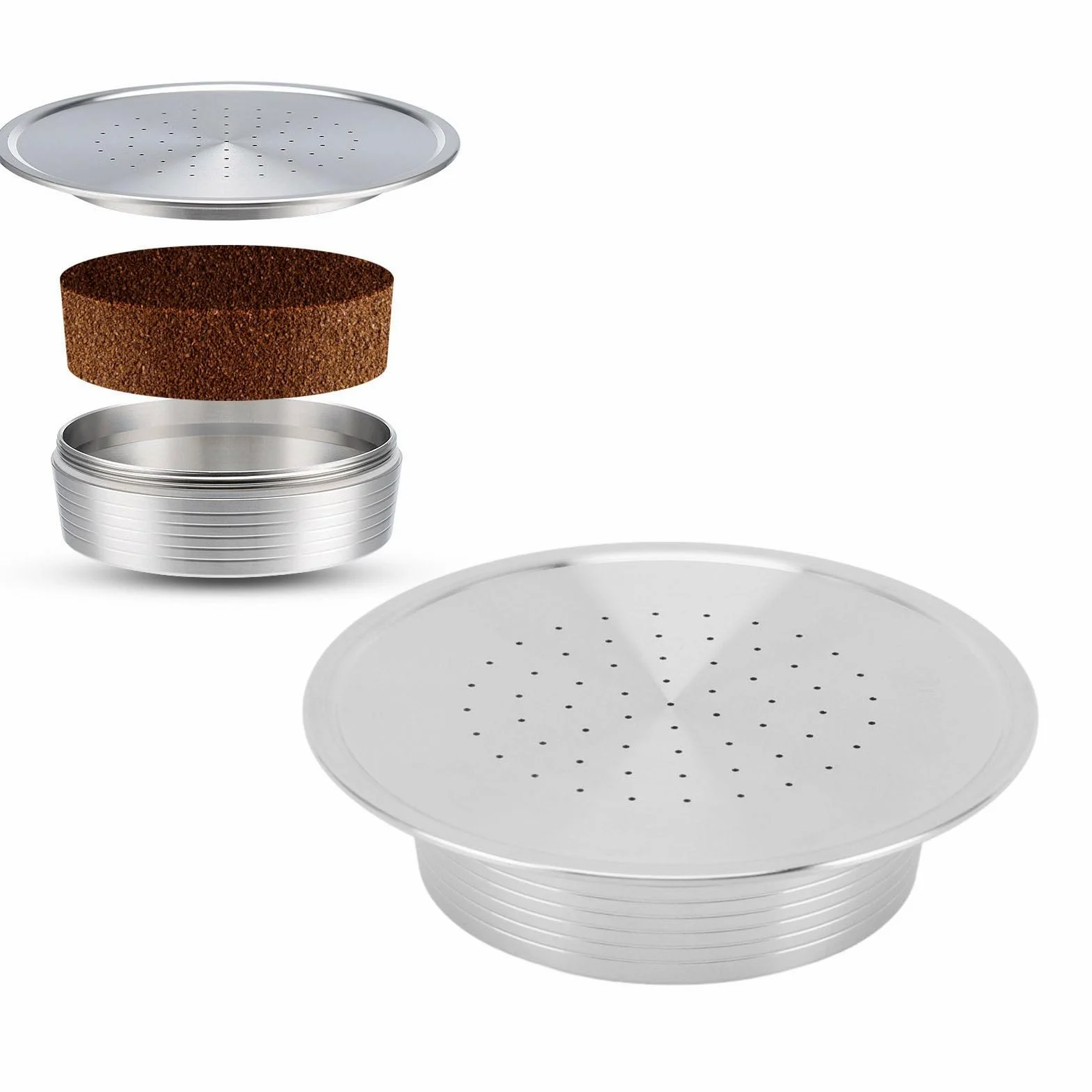 FLEXMAN Cápsula de Café Recargable, Cápsulas de Café Recargables de Acero Inoxidable para Preparar Espressos para HD7801, Cápsulas para Máquinas Café con Cepillo y Cuchara