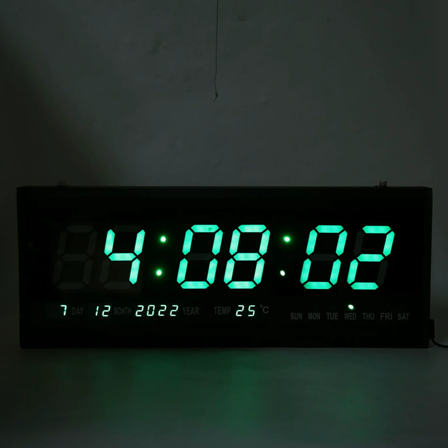Reloj Despertador LED Digital con Dígitos Grandes y Calendario para Exhibición en Casa y Oficina, Elegante Monitor de Temperatura Humedad