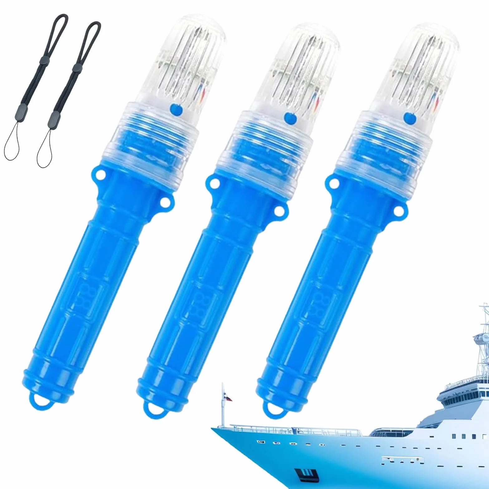 Genérico 3 PCS Boat Flares, 2025 Upgrade Boat Flares Coast Guard Approved Marine, Waterproof Emergency Signals for Fishing Nets, Buoys, Boats, Visible up to 10 Miles