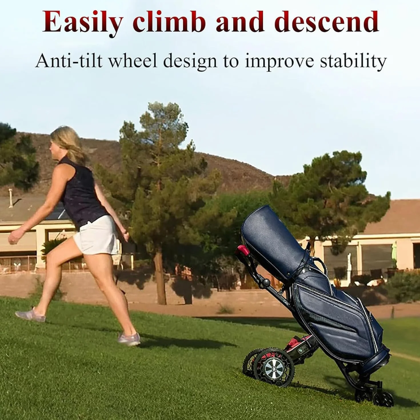 Carrito de Golf Eléctrico Robótico Inteligente con Control Remoto, Seguimiento Automático y Batería de 27 Hoyos