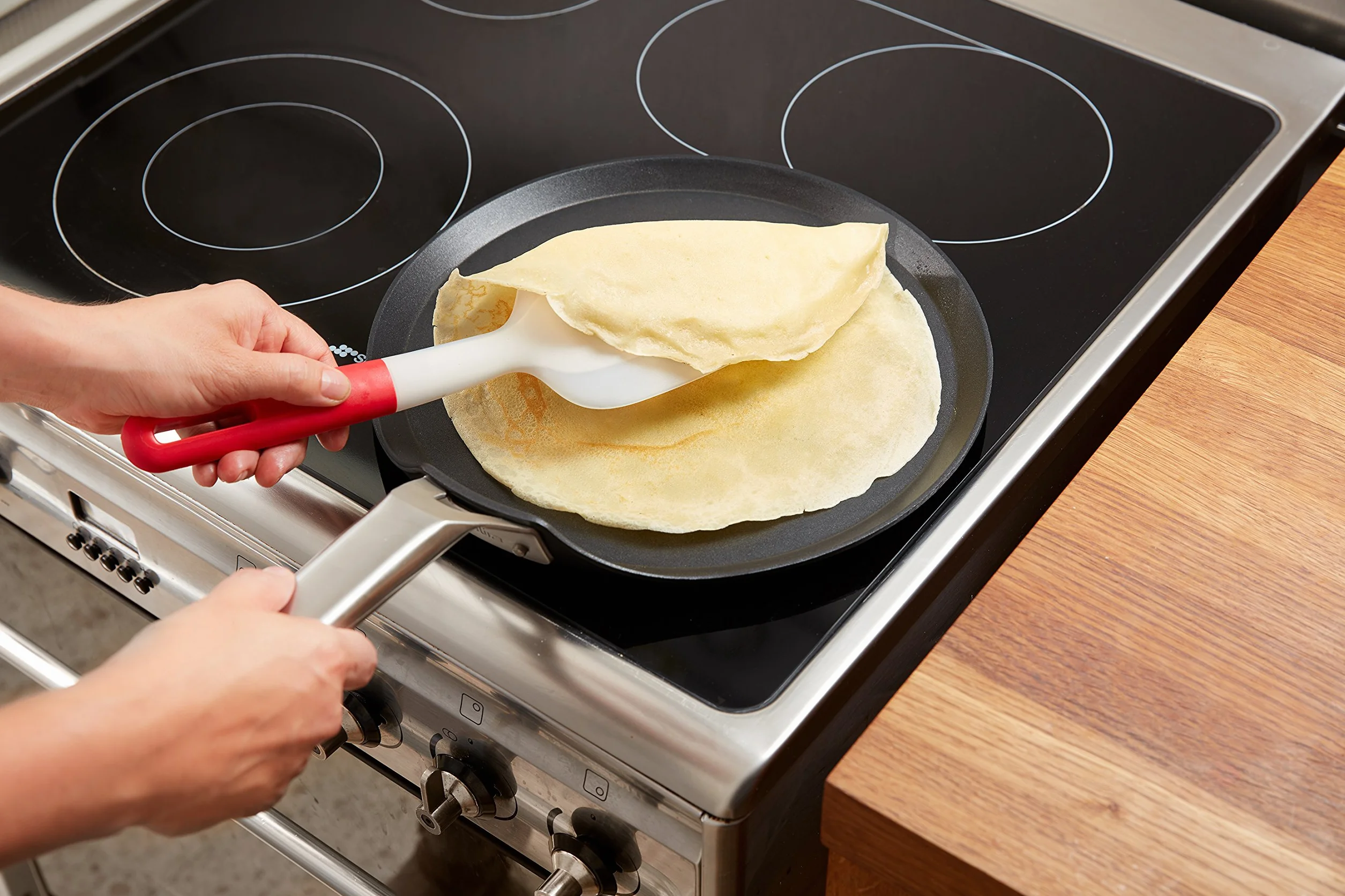 Lékué Kit para Crepes y Pancakes, 700 ml, color rojo