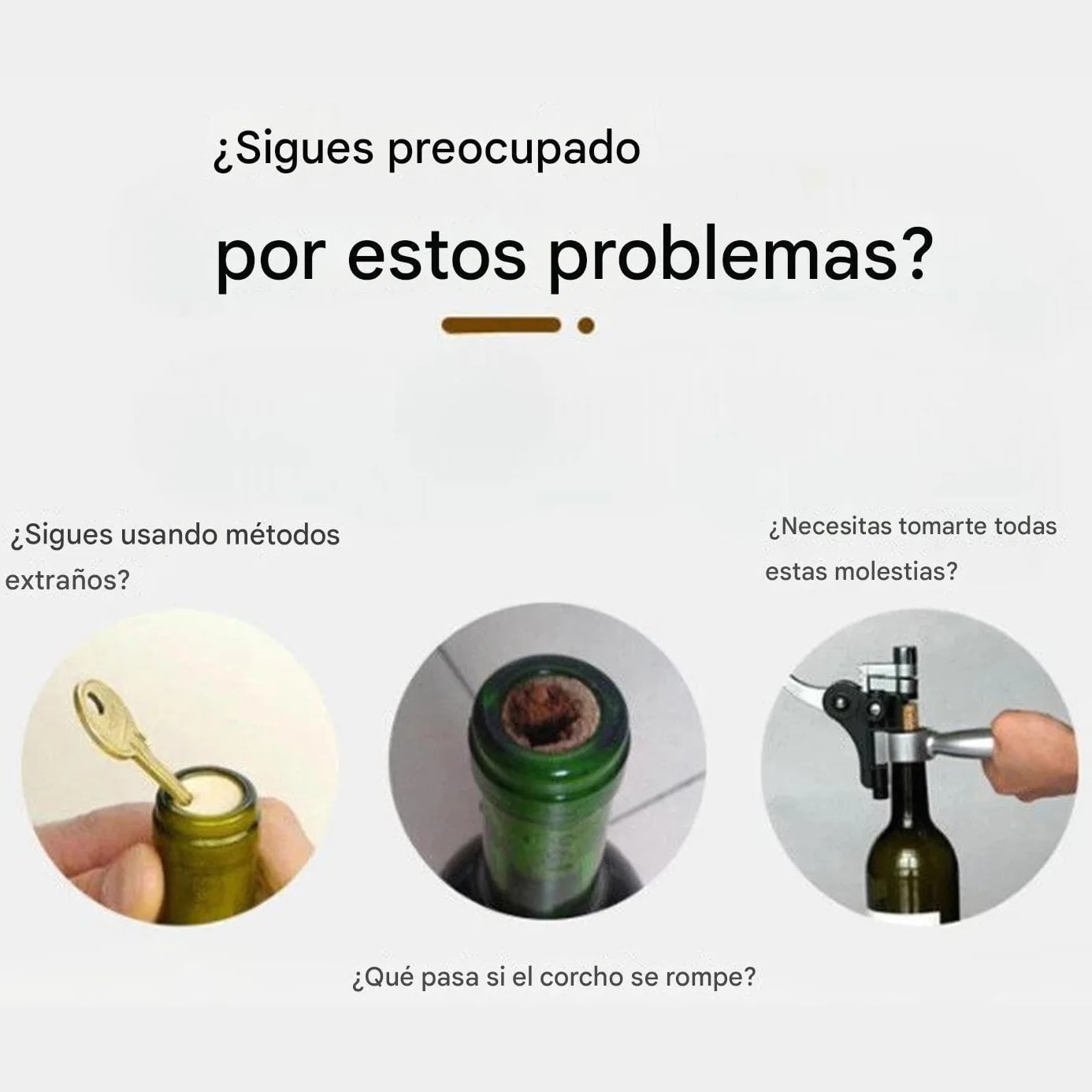 Sacacorchos De Doble Uña | Herramienta Manual para Extracción de Corchos | Sacacorchos Portátil Para Profesionales Hogar Exteriores Acampada Picnic Viaje Celebración