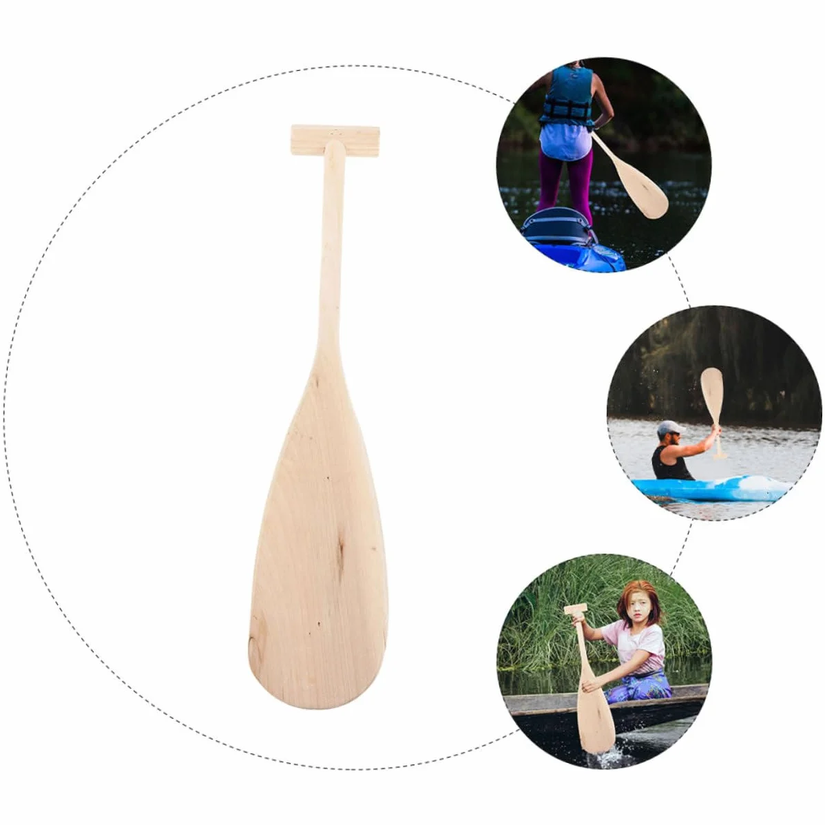 Pala Resistente de Madera Ligera para Kayaks y Botes Inflables