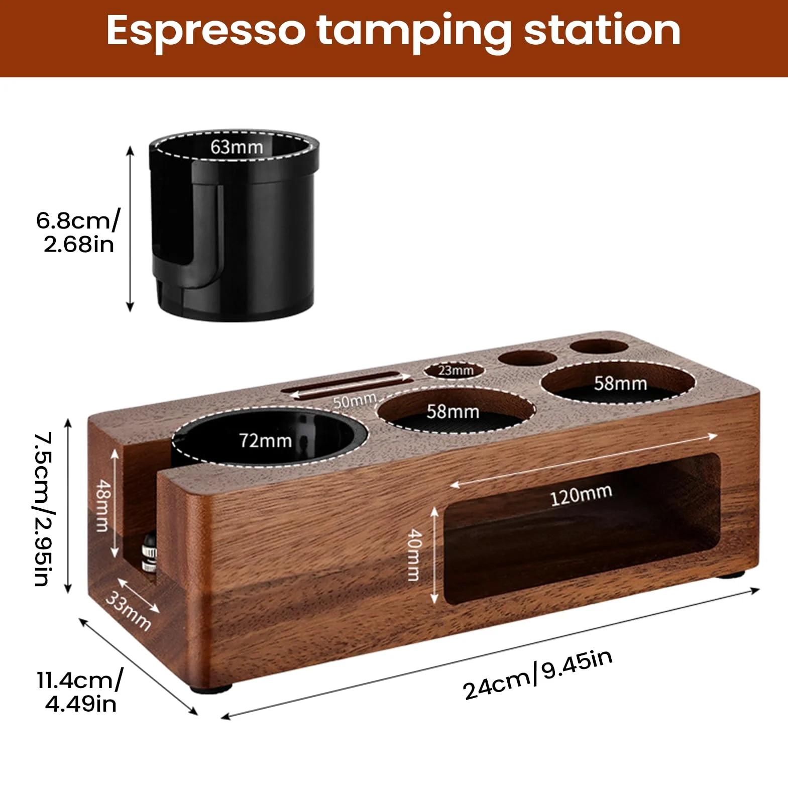 Estación De Prensado Para Café Espresso Almacenamiento Multifuncional de | Base para Tamper de Café para Hogar Cocina Dormitorio Comedor Bar Cafetería