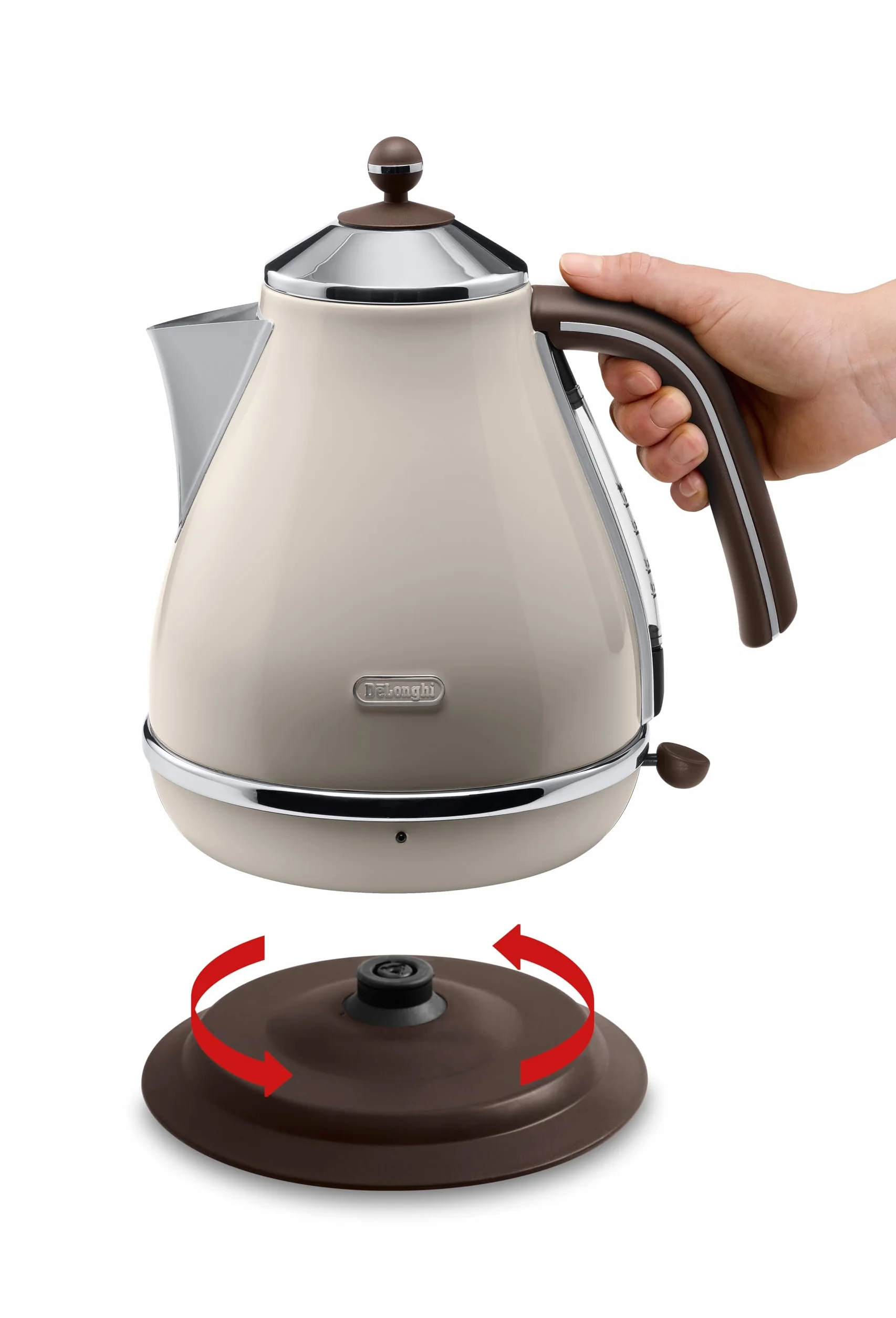 De'Longhi KBOV 2001.BG Tetera eléctrica, 2000 W, Acero Inoxidable, Beige