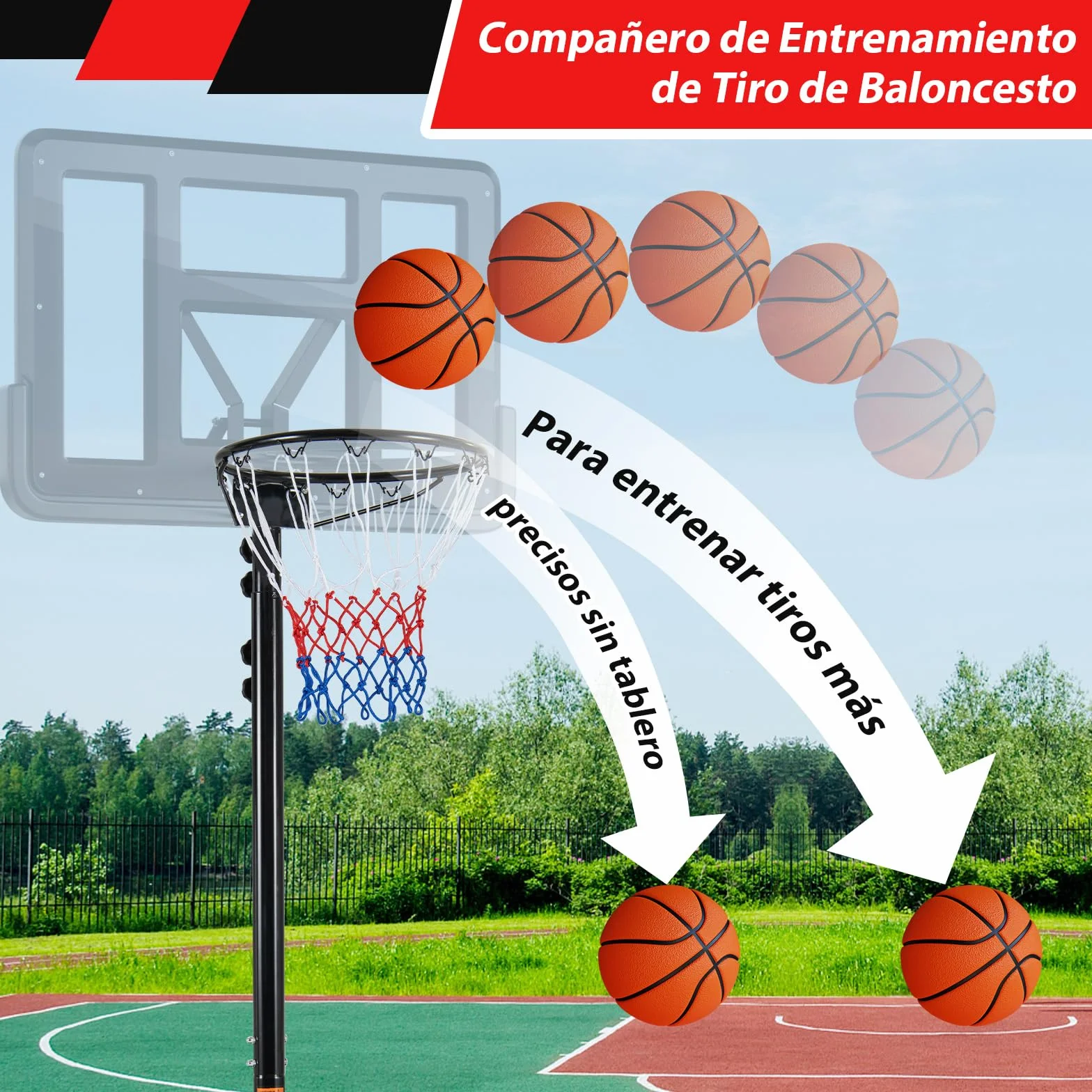 COSTWAY Canasta Baloncesto Exterior Altura Ajustable 2.6-3.5 m Móvil con Ruedas Aro Baloncesto Niños Adultos