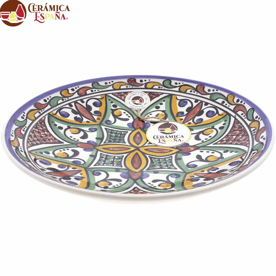 CERÁMICA ESPAÑA placa de cerámica decorativa para pared modelo D32 27x27x4.5 cm hecha a mano