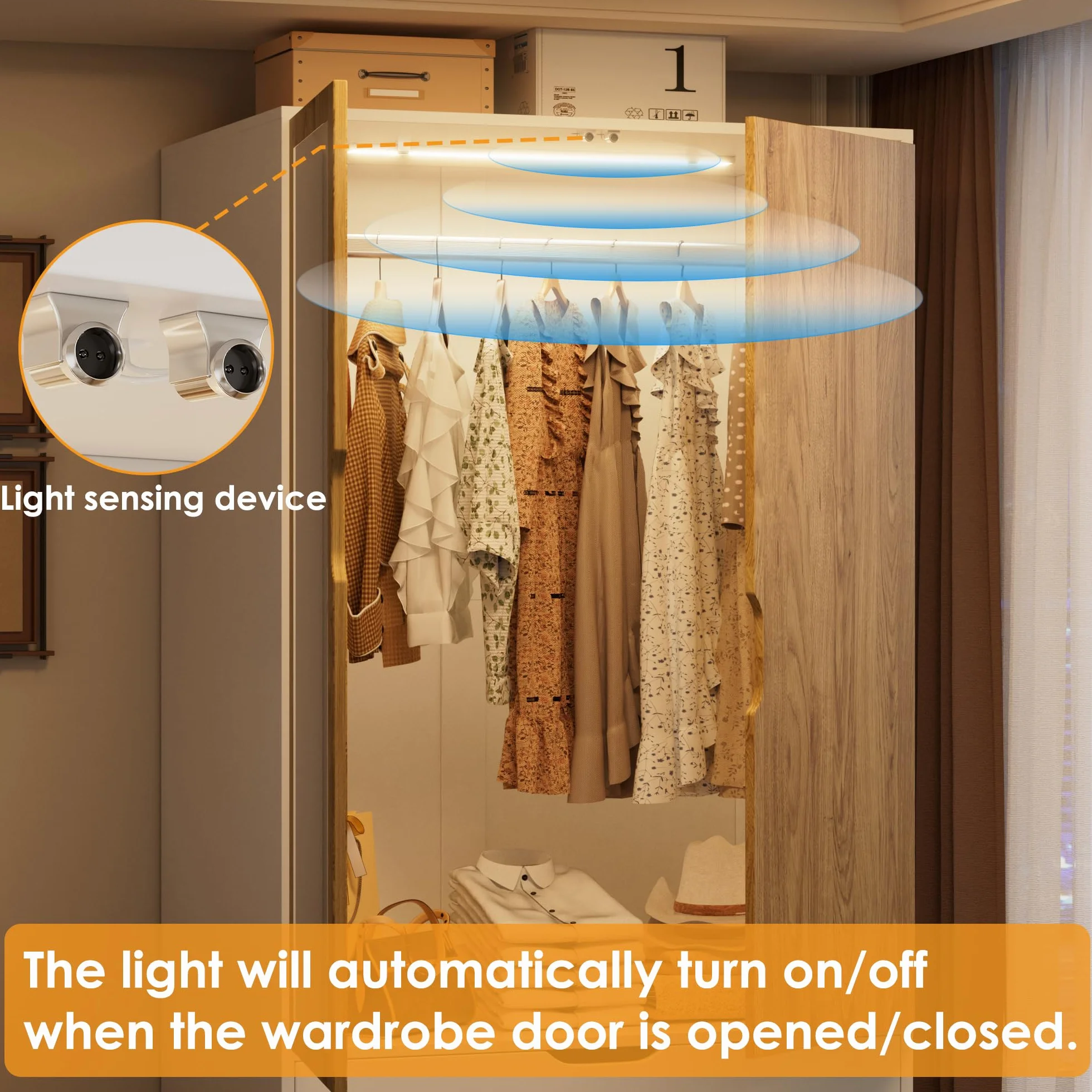MSFE Armarios Dormitorio 2 Puertas y 3 Cajones, Moderno Armario Ropero con Espejo y Luces LED para Dormitorio, Habitación Infantil, Pasillo, 80x50x180 cm, Blanco