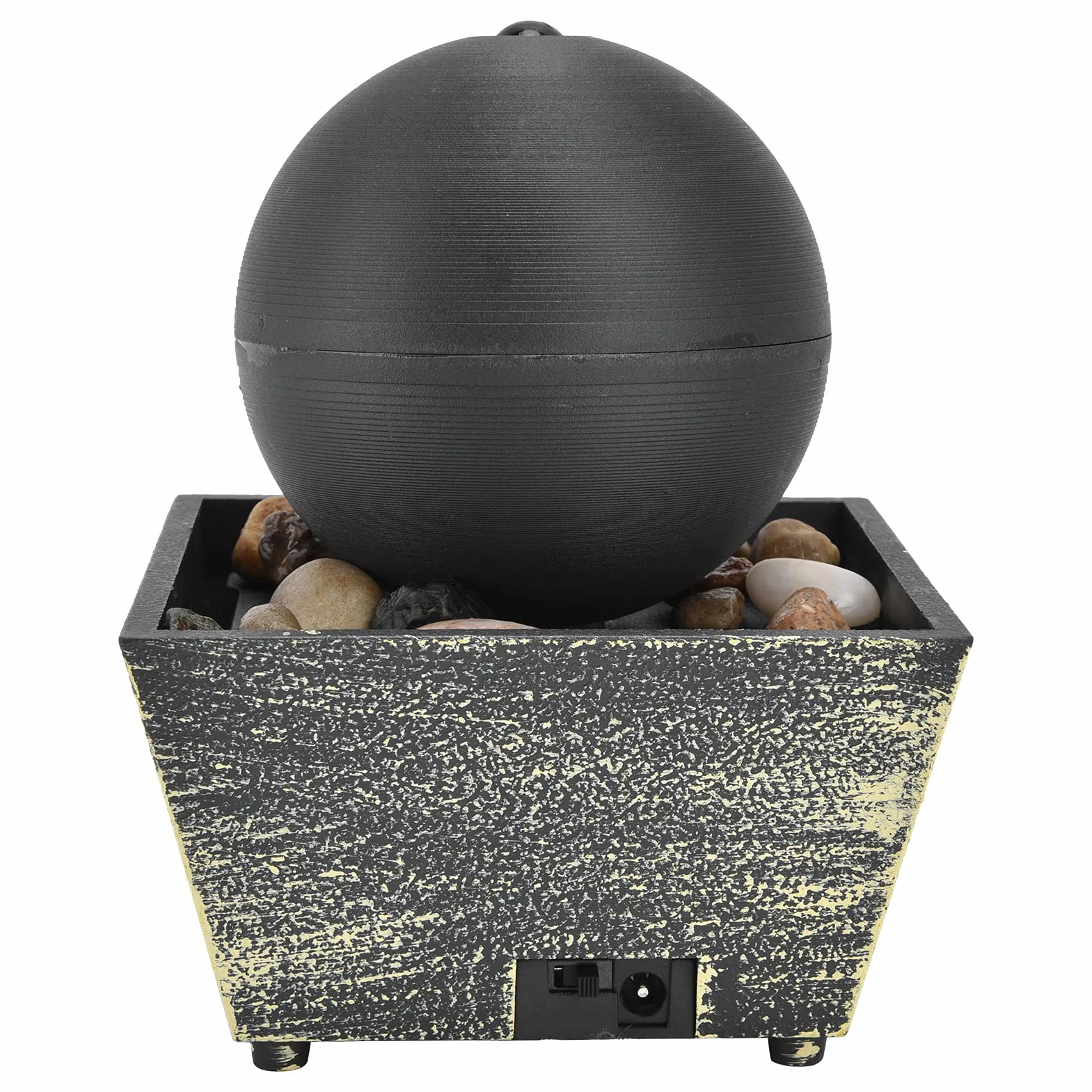 Fuente de la Cascada de Escritorio USB Función de Agua Zen con alimentación con Dispositivo de Flujo de Agua de Bola Grande de circulación de Interior Mini Feng Shui Fuente de la