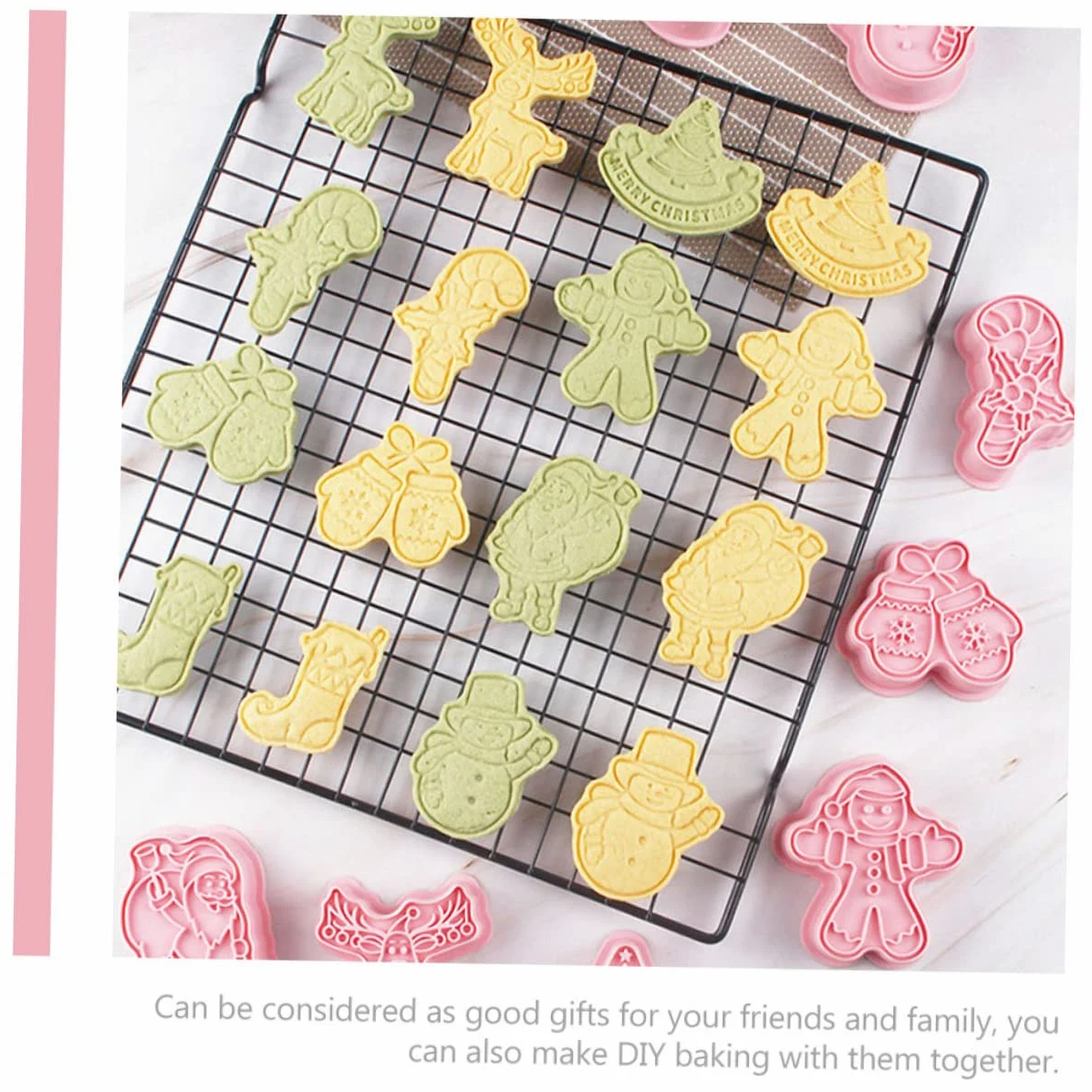 Cabilock 5 Juegos Molde De Galletas Decoraciones De Pastel De Galletas Equipo Navidad Pequeños Cortadores De Galletas Oro Cortador De Galletas De Caldero Día Festivo Rosa Páginas 8 Uds * 5