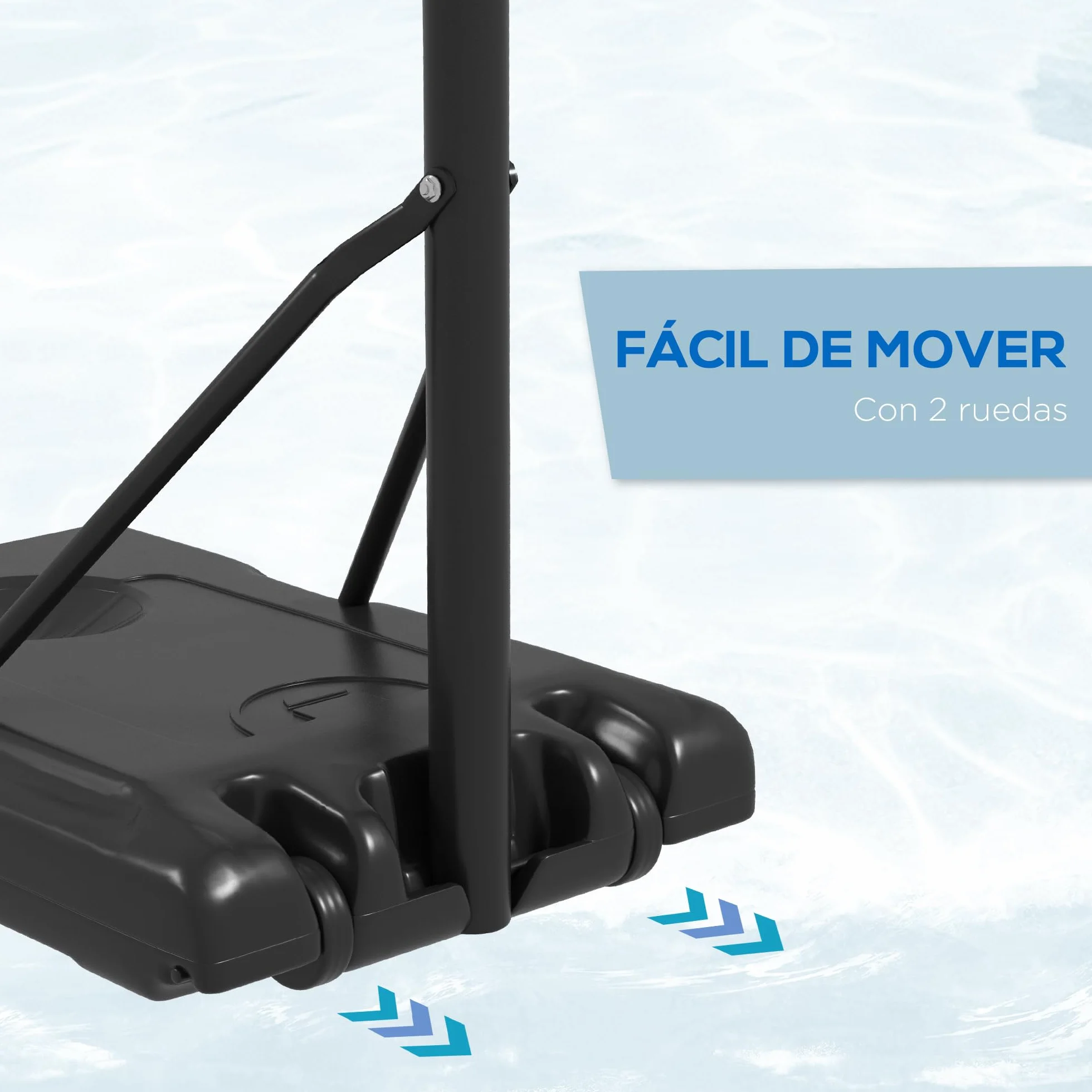 SPORTNOW Canasta de Baloncesto Exterior Altura Ajustable 182-213 cm Aro con Soporte Ruedas Base Rellenable Negro