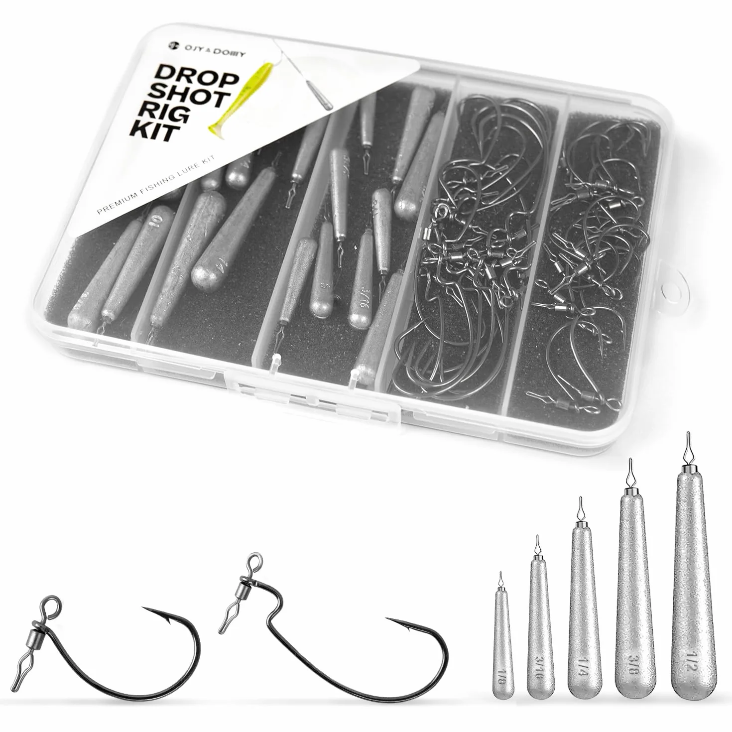 Kit de aparejo Drop Shot de 52 piezas