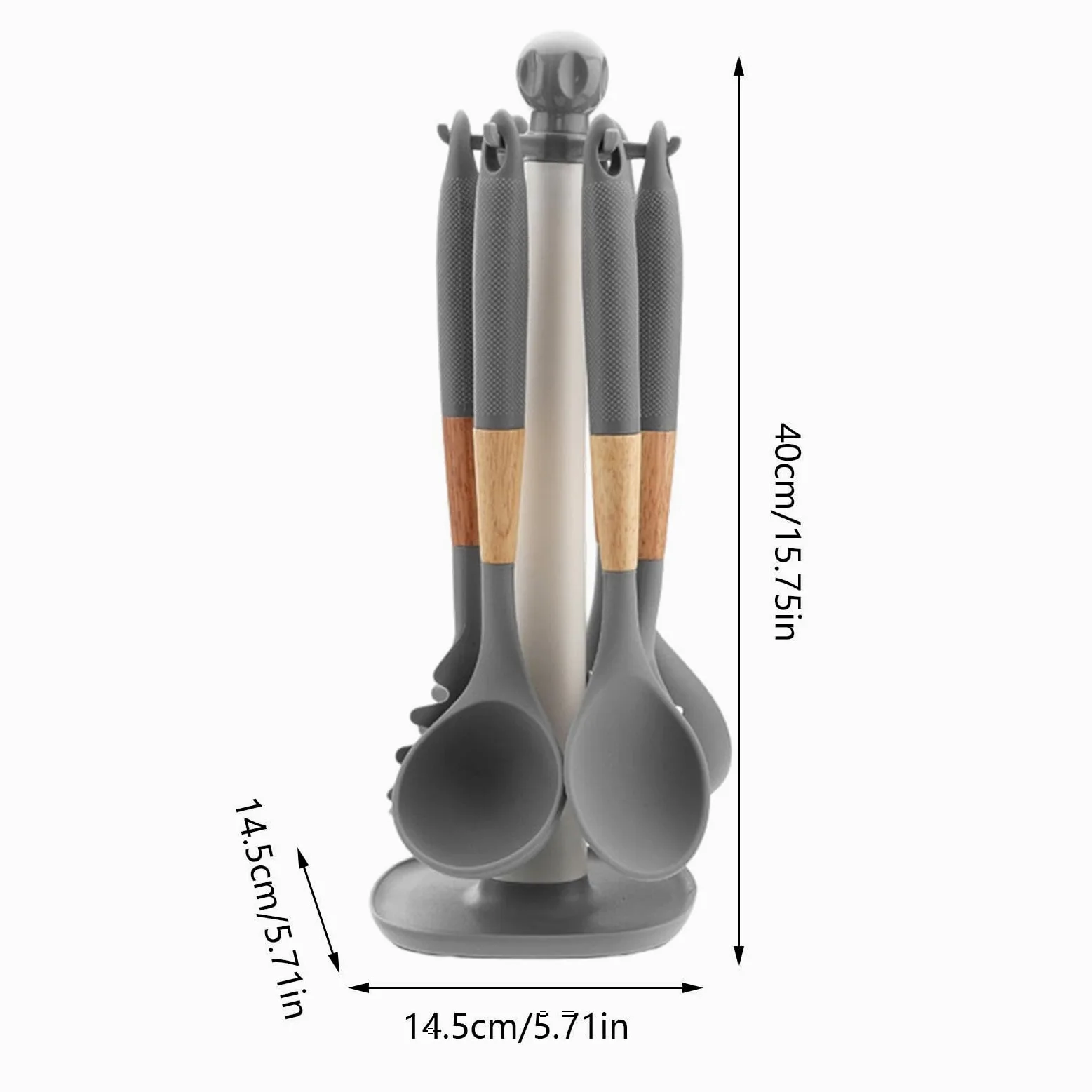 Utensilios de Cocina de Silicona Set de 7 Piezas con Mango Largo, | Cucharas de Cocina, Cucharón y Espátula para Hogar, Apartamento, Restaurante, Camping, Cocinar,