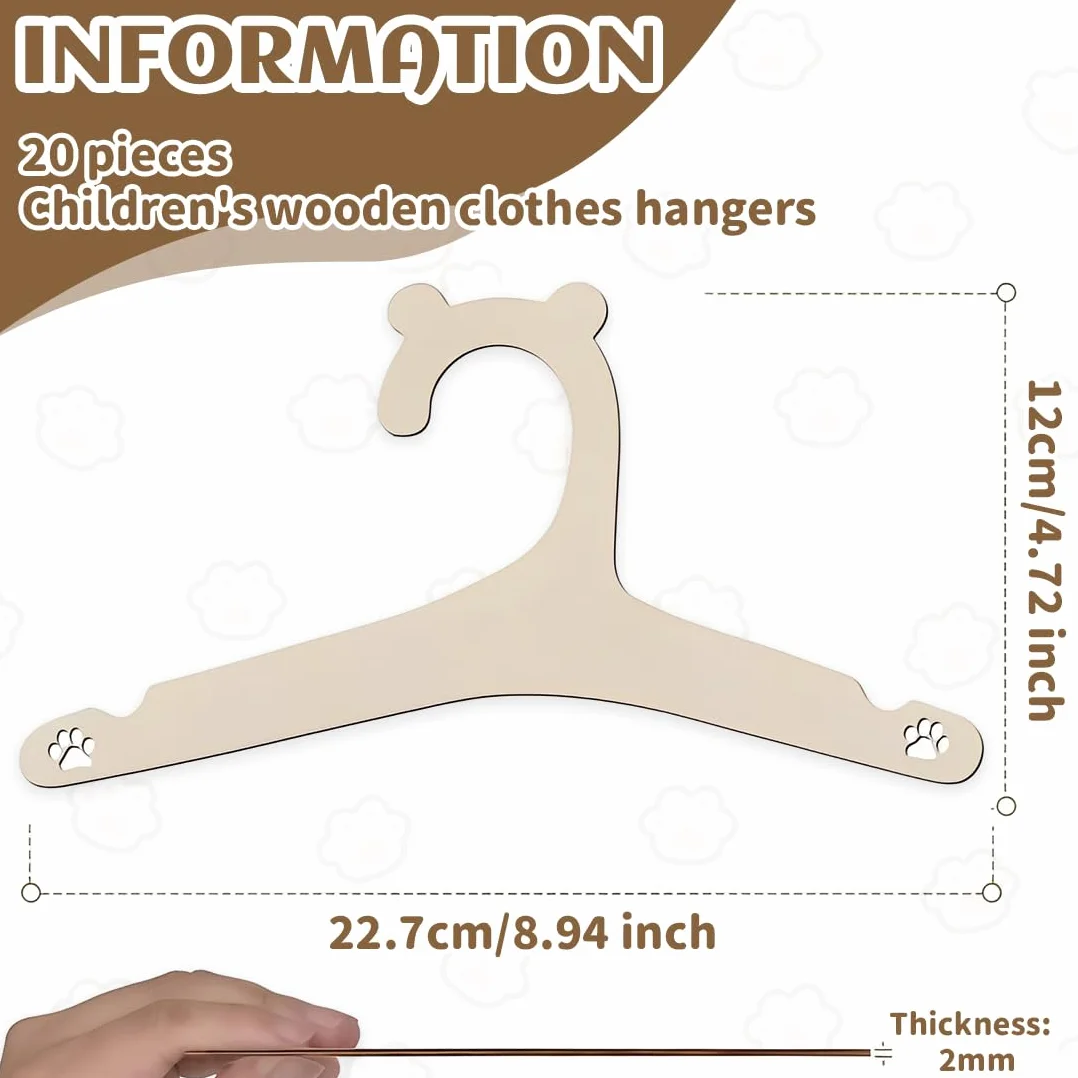 Perchas Bebe Madera 20 Piezas, Perchas Infantiles Oso, Percha Ropa Bebe