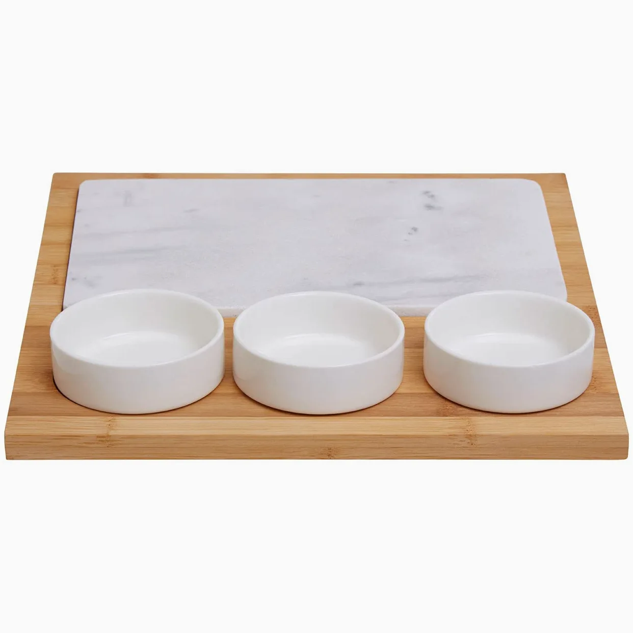 Premier Housewares 5 placas de cerámica y mármol blanco.