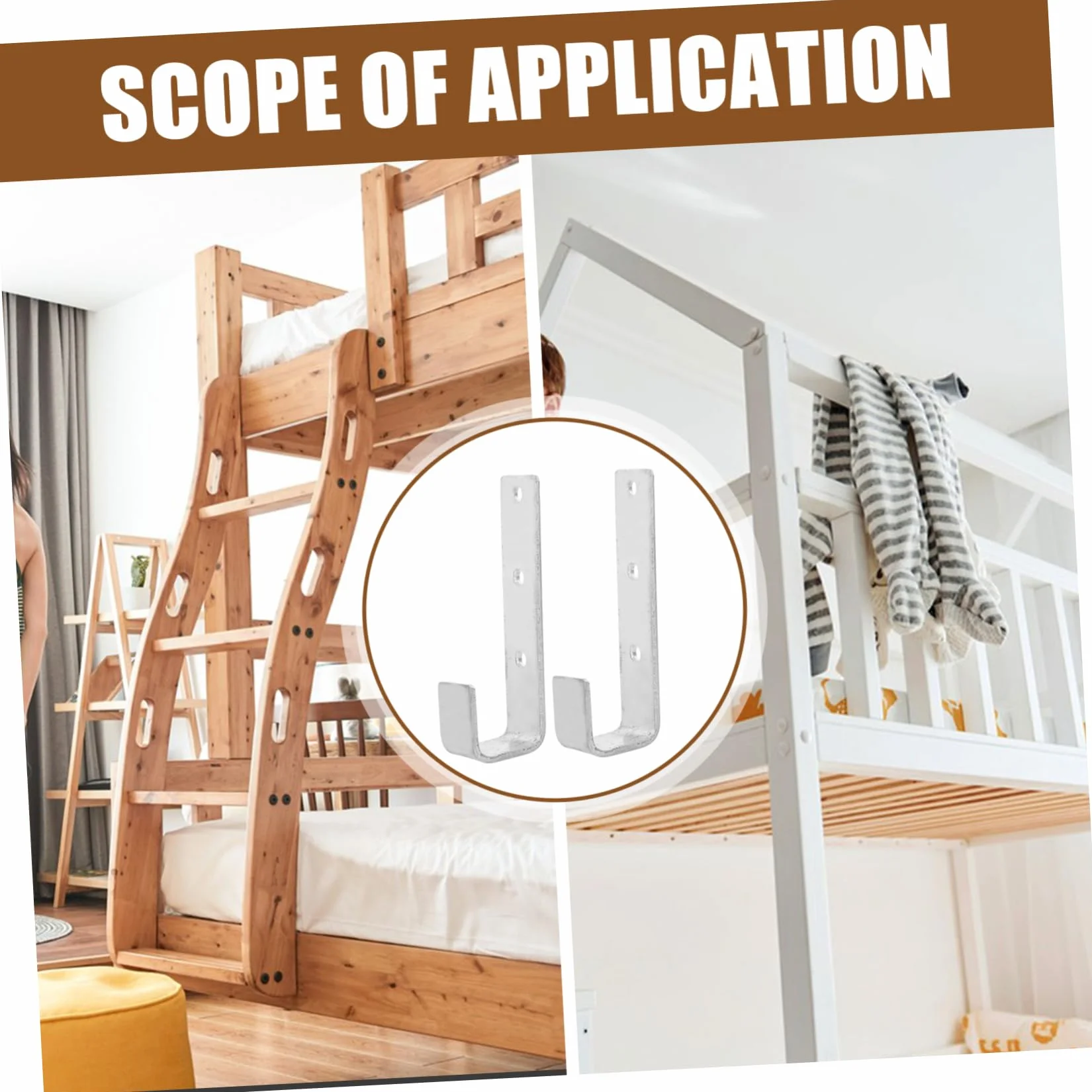 Cabilock 2 Piezas gancho de escalera de cama literas cama para niños soporte de escalera para cama de niños gancho para litera en forma de l almacenamiento escalera recta cama pesada
