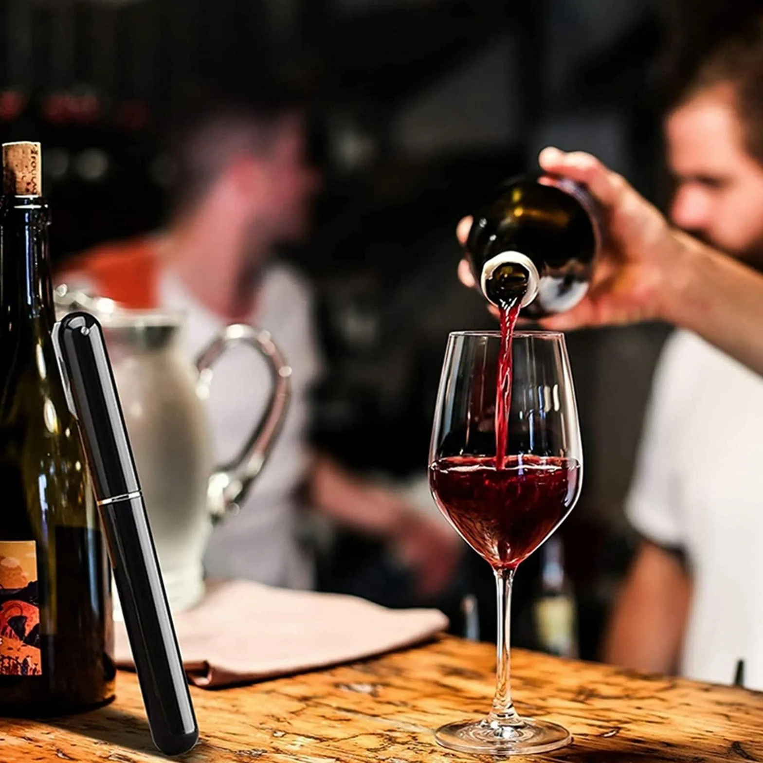 Presión de Aire Abridor de Vino,Abrebotellas Vino Abrebotellas de Presión de Aire, Abridor de Acero Inoxidable,Abrebotellas Vino Portátil Bomba de Aire，Bomba de Botella Regalo-Negro