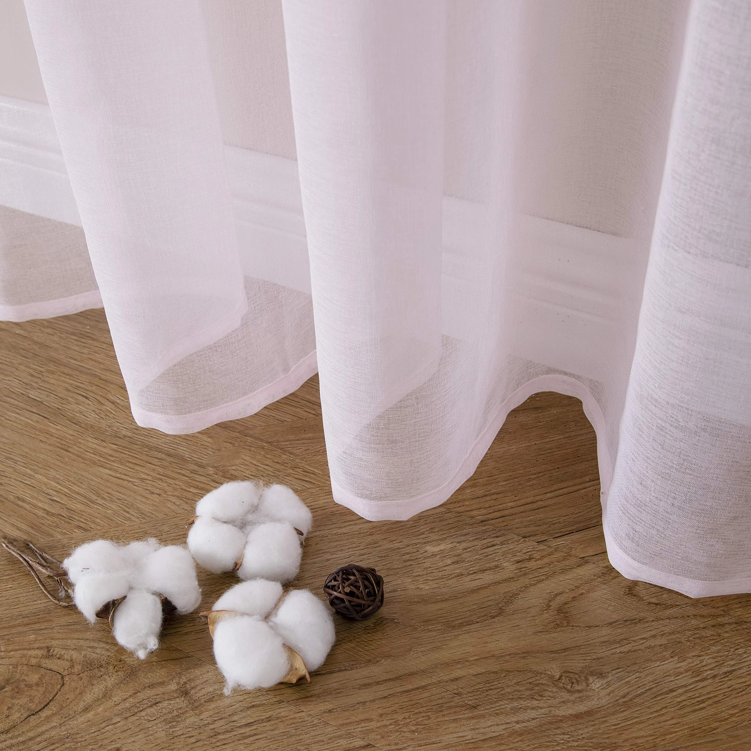 MIULEE Cortinas Translucidas de Poliéster 140x245cm Rosa 2 Unidades