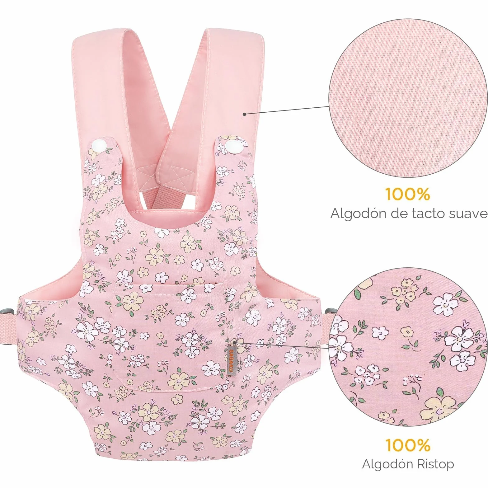 GAGAKU Transportador de muñecas para niños pequeños, portabebés, Rosa Flores de Pera