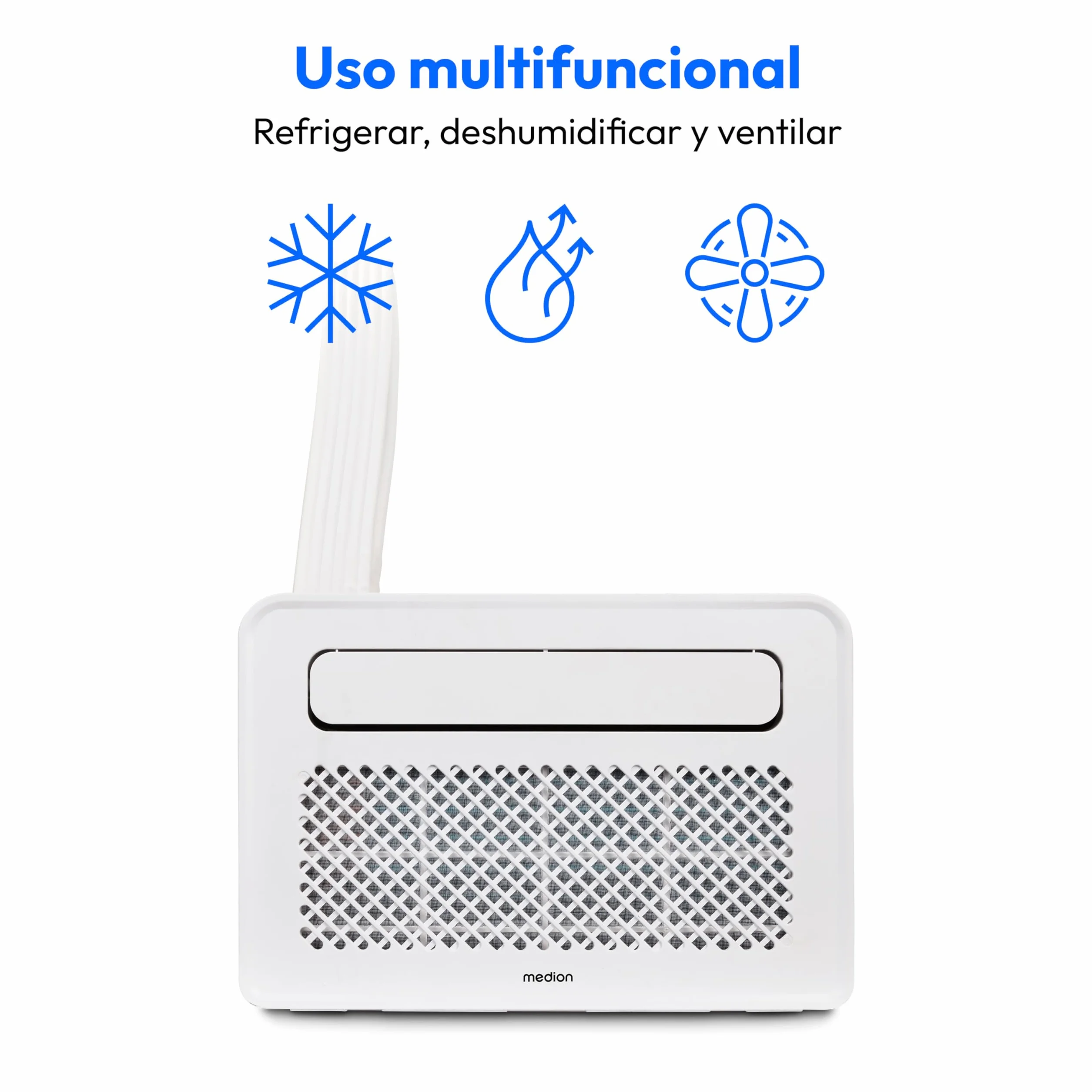 MEDION Smart Split Aire Acondicionado Caravana P502 (5000 BTU, 3 en 1, Refrigeración, Deshumidificación, Ventilador, hasta 12 m², ideal para caravanas, Campers, Modo Nocturno, WiFi, App, MD 37735)