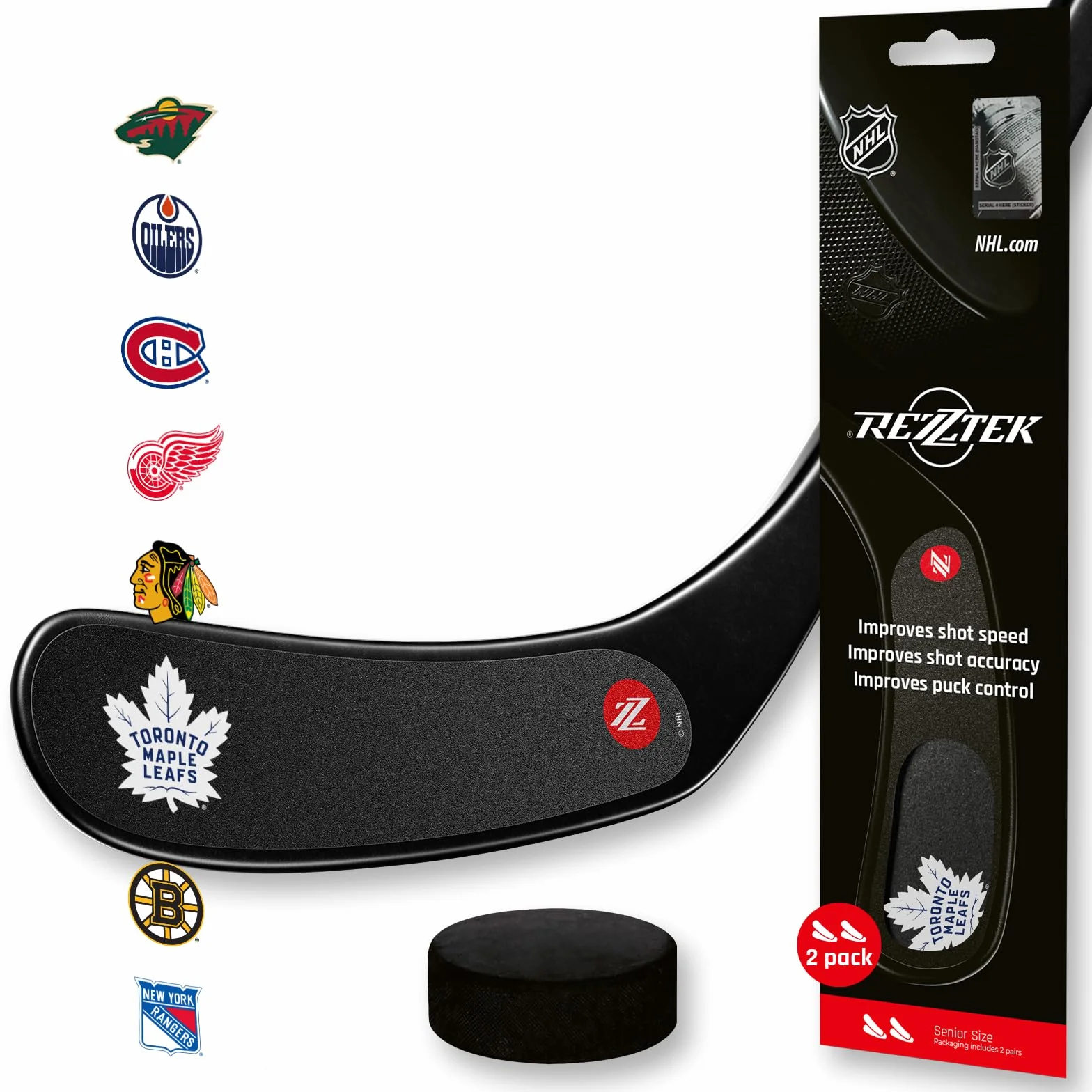 Rezztek Edición NHL Empuñadura Cinta Palos Hockey Niños Cuchillas Hielo Calle