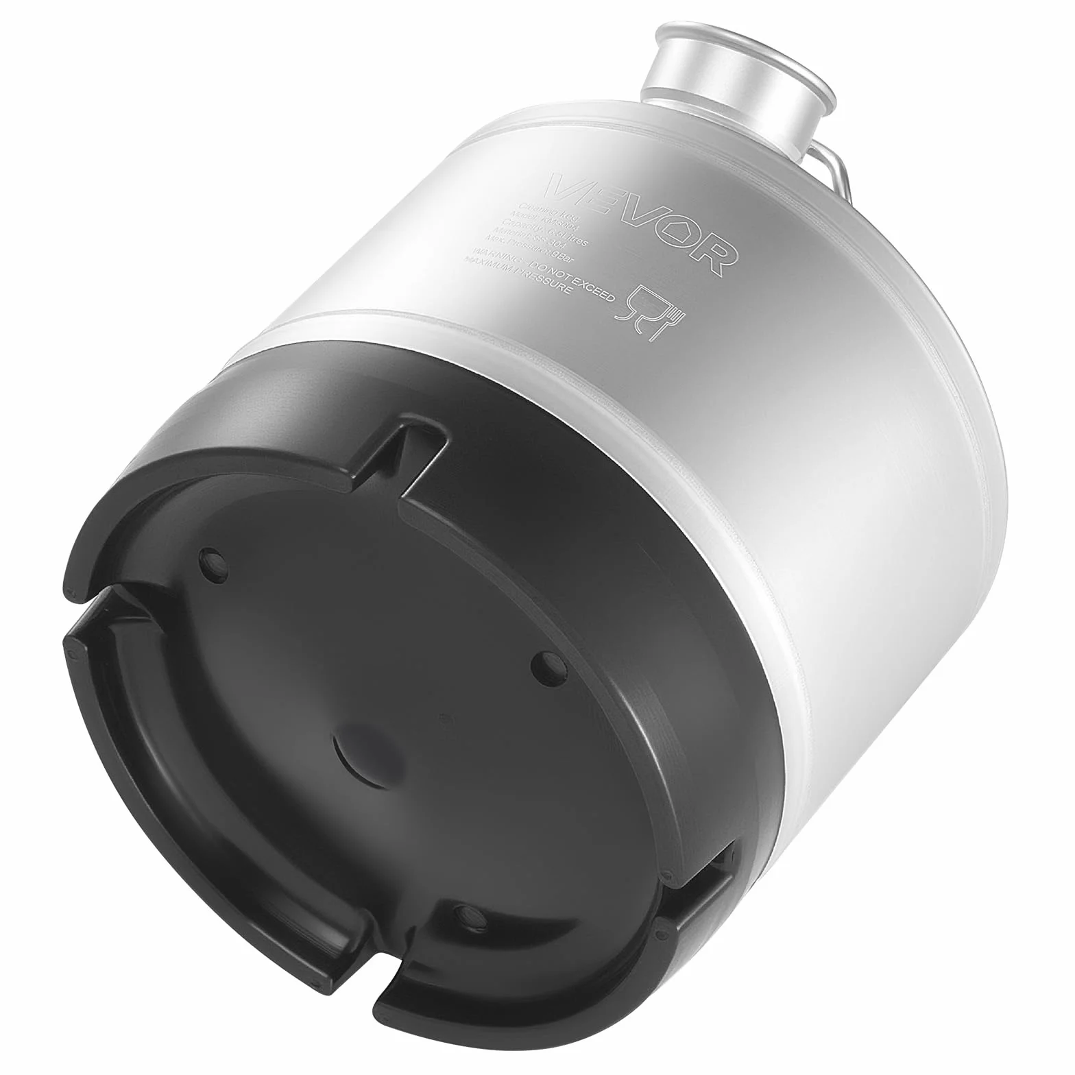 VEVOR Kit de Limpieza para Barriles de Cerveza de 6,5 L, de Acero Inoxidable 304, con Anilla en D y Base de Goma, Apto para Cerveceros Caseros y Pequeños Negocios de Bebidas, 235 x 250 x 285 mm
