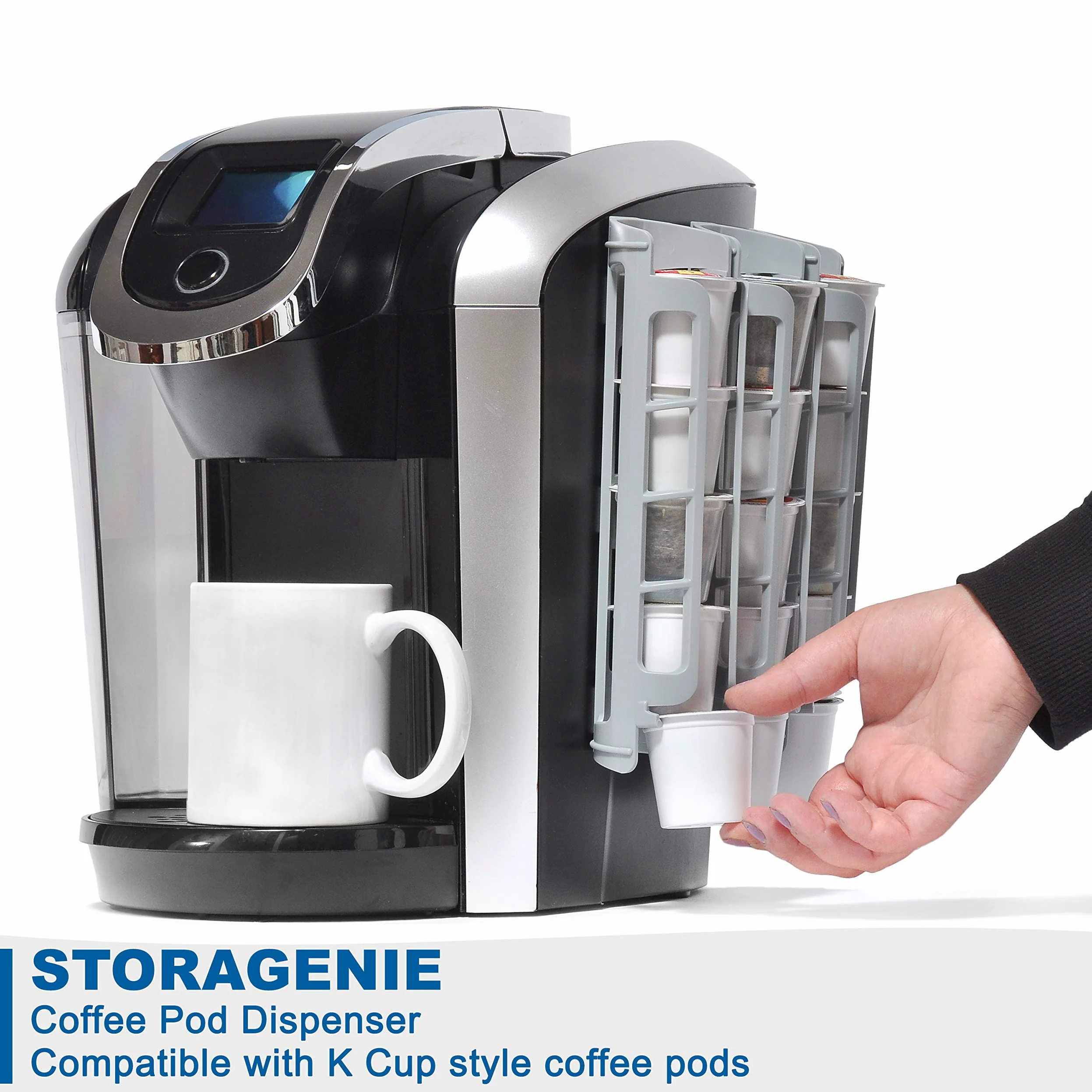 STORAGENIE Dispensador de ranura para cápsulas de café, soporte lateral para cafeteras de una sola porción