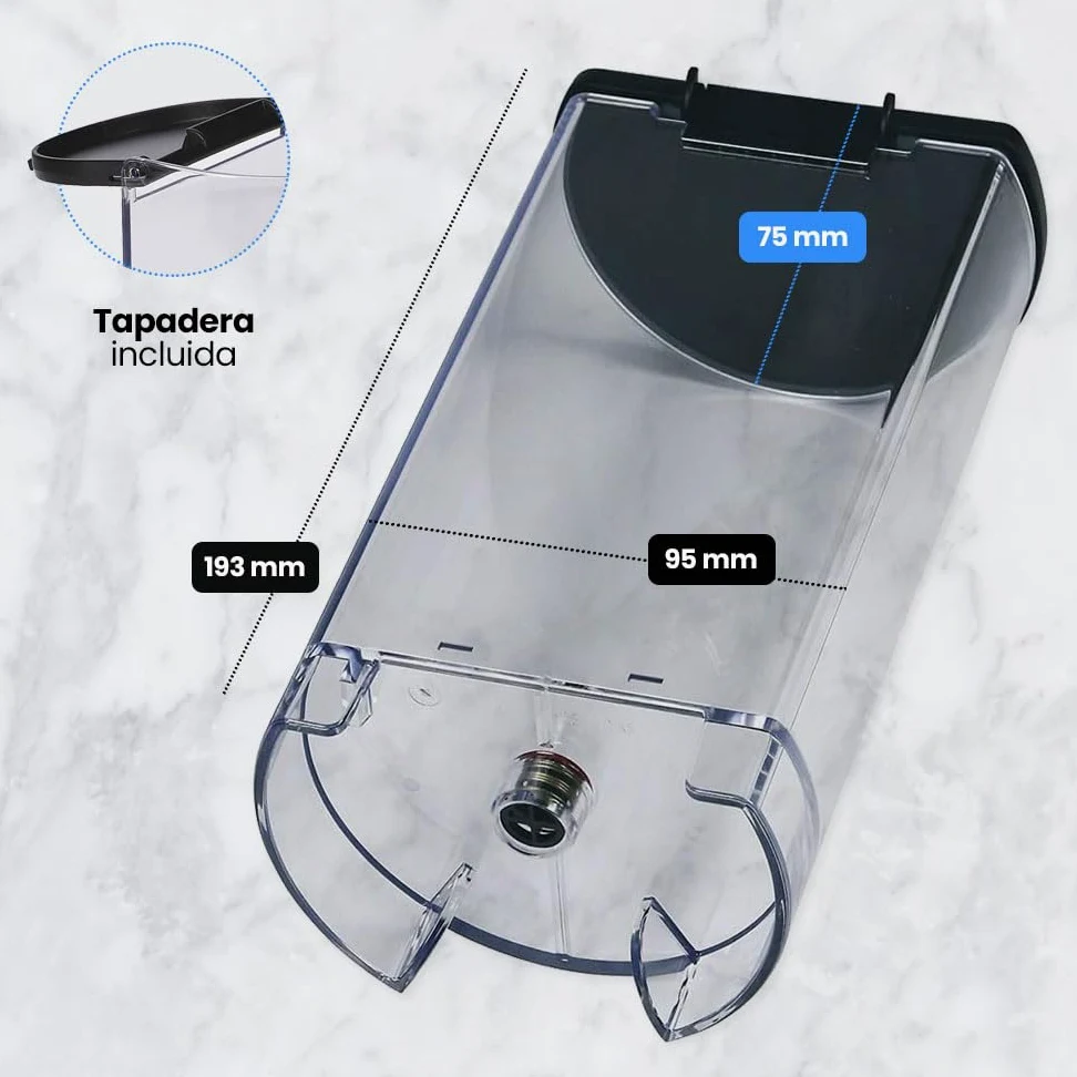 Anakel Home Repuesto Depósito Agua Cafetera MS-0067944 Compatible con Cafetera Nespresso Pixie XN3005, XN3006, XN3008 | Tanque de Agua, Plástico Resistente, Incluye Tapadera, 0.7L