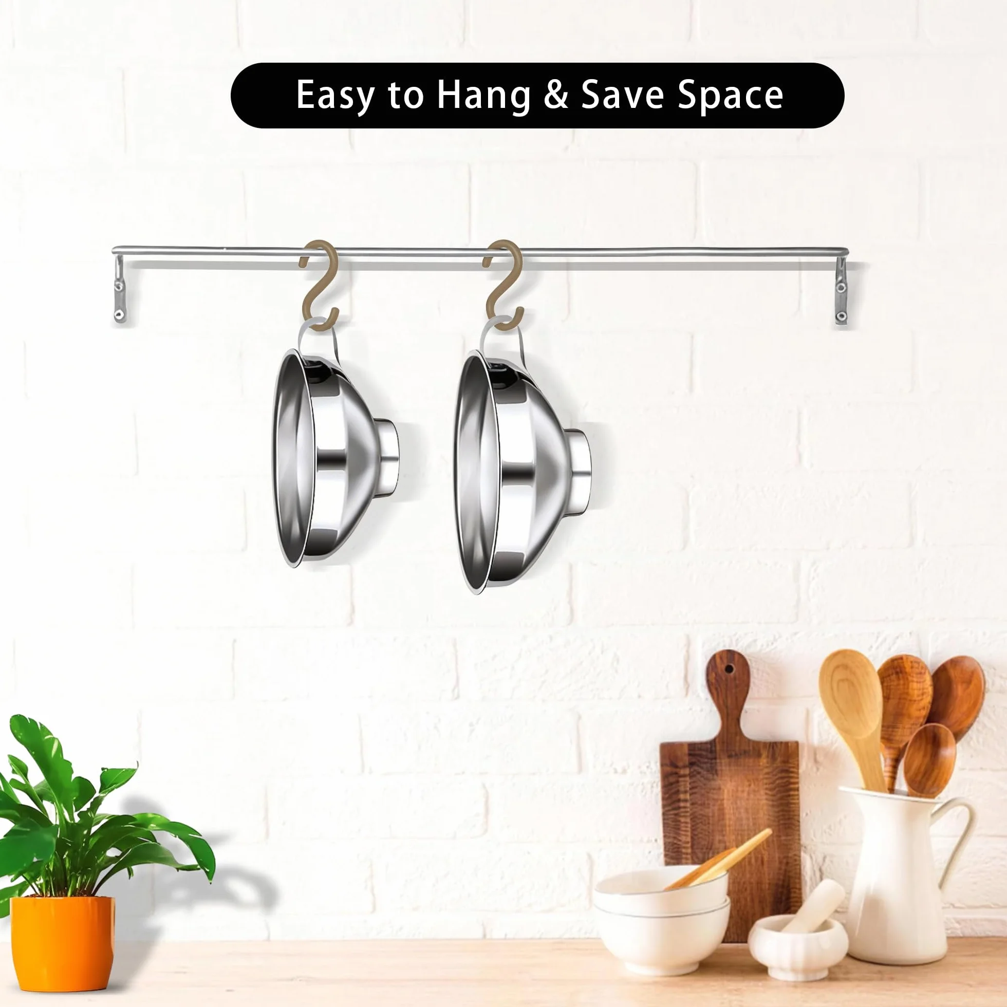 Acero Inoxidable Mermelada Embudo 2pcs Latas Anchas Juego de Embudo de Cocina Jam Canning Funnel para el Transporte de Líquidos Aceites Polvos Frijoles