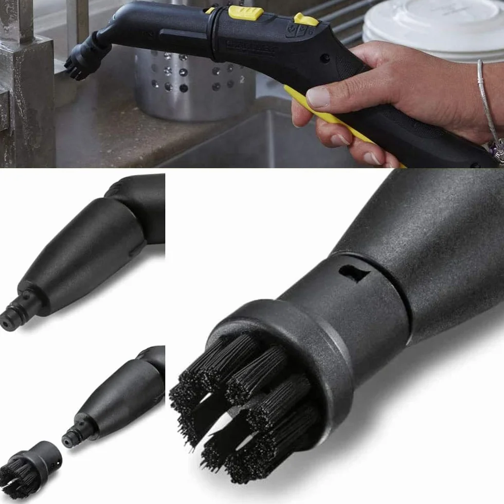 4Pcs Cepillo de Limpieza a Vapor Nylon + Cepillo de alambre de latón Boquillas de limpieza de vapo para Karcher SC1 SC2 SC3 SC4 SC5